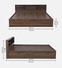 Opus King Size Bed in Walnut Finish with Box Storage