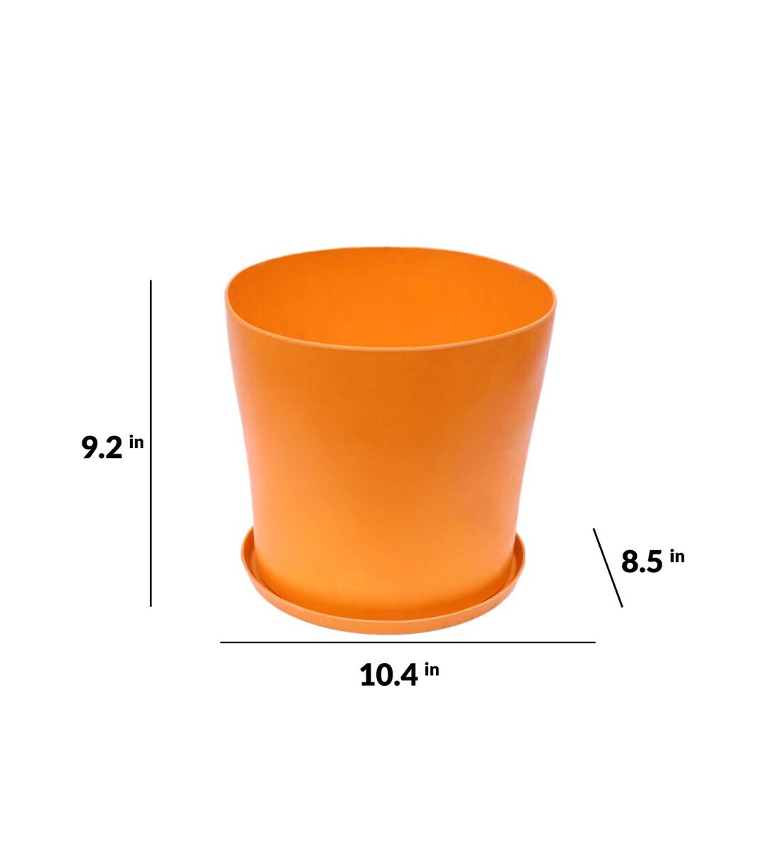 Buy Oragne Rubber Floor Planter With Saucer by Trellis Bliss Online