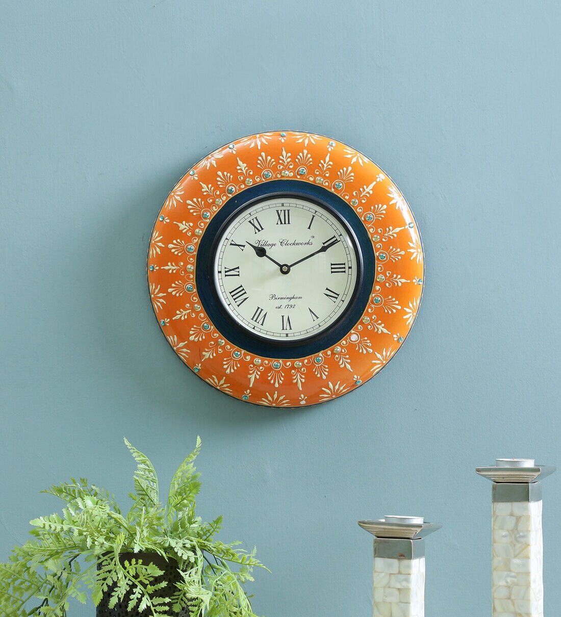 Buy Orange Analog Traditional Wall Clock at 17 OFF by Ujjwal Wood