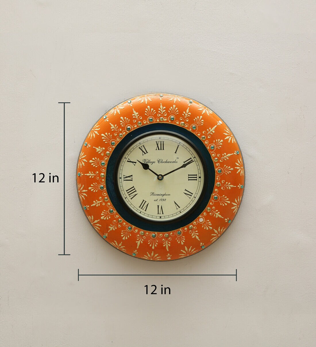 Buy Orange Analog Traditional Wall Clock Online Traditional Wall
