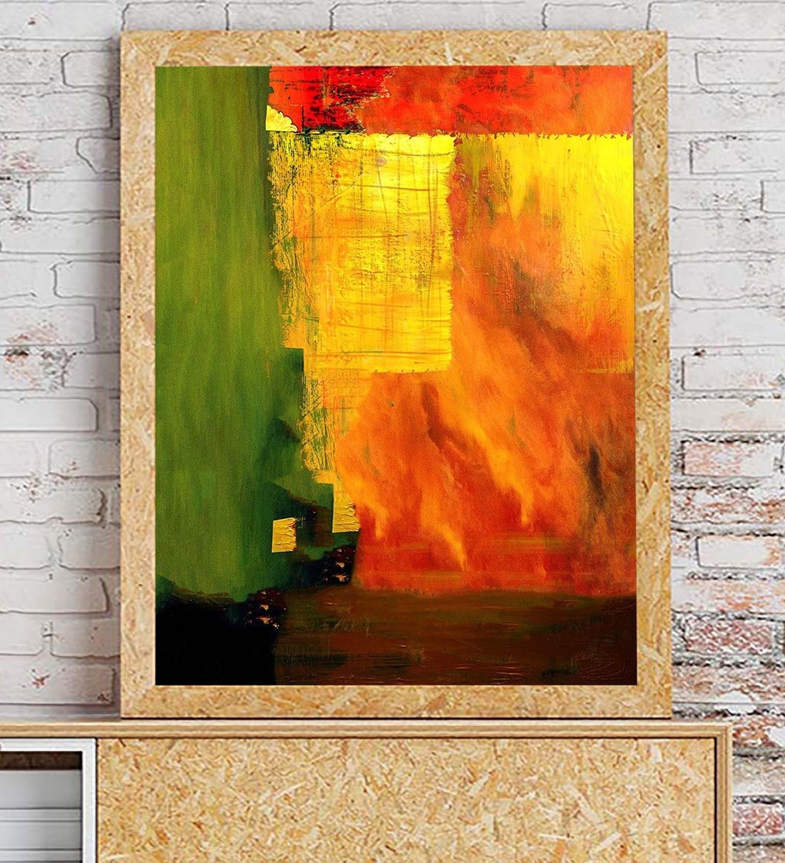 Buy Orange Canvas The Fire Digitally Printed Art Print without Frame by