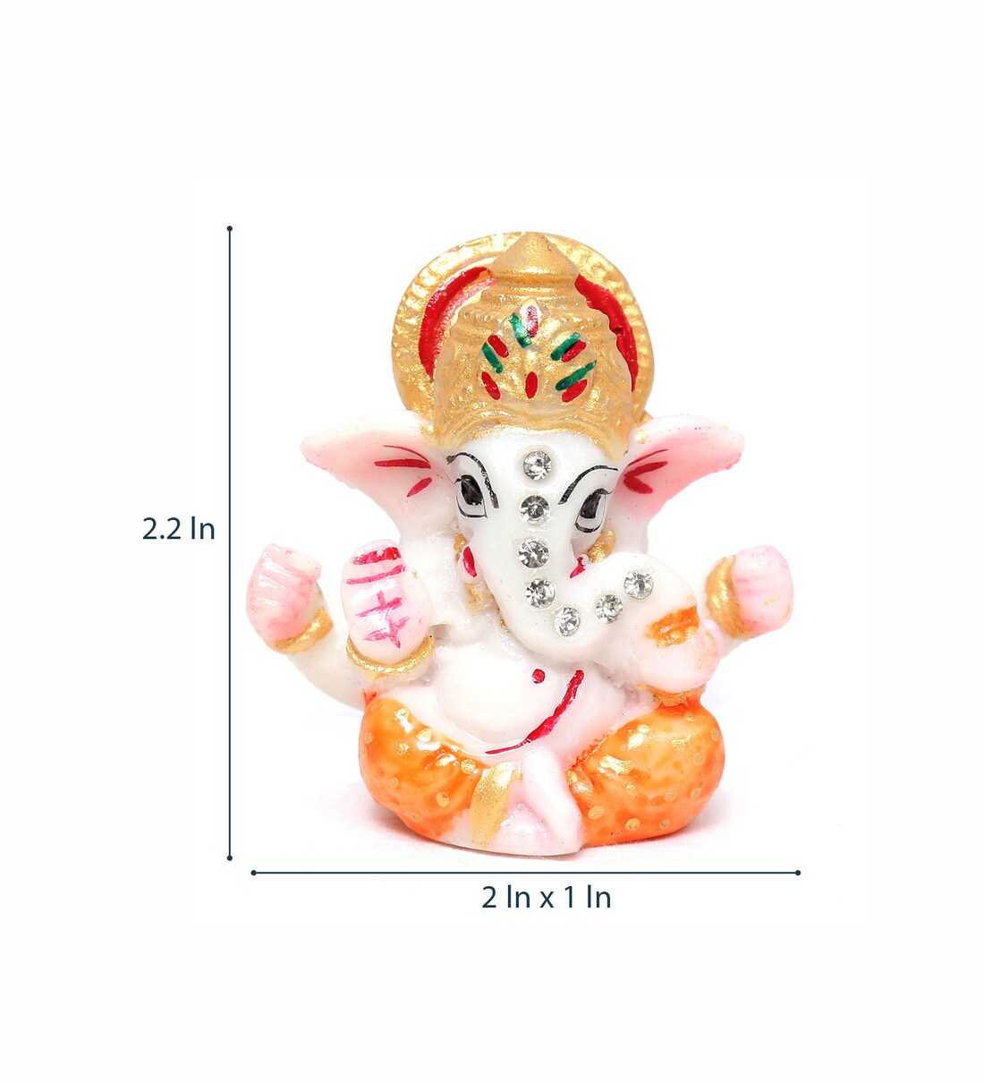 Buy Orange Handcrafted Ganesha Idol by Art of Jodhpur Online Ganesha