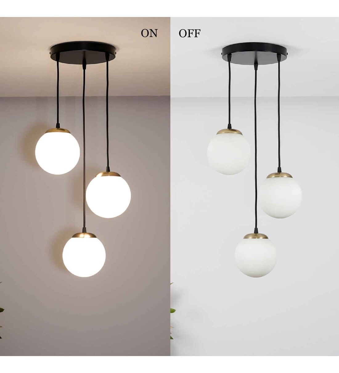 Orb Light Cluster Round Ceiling Pendant With Frosted White Shine Brass