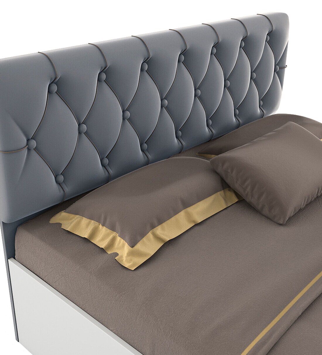 Buy Orbit Queen Size Bed in Frosty White Finish with Hydraulic Storage