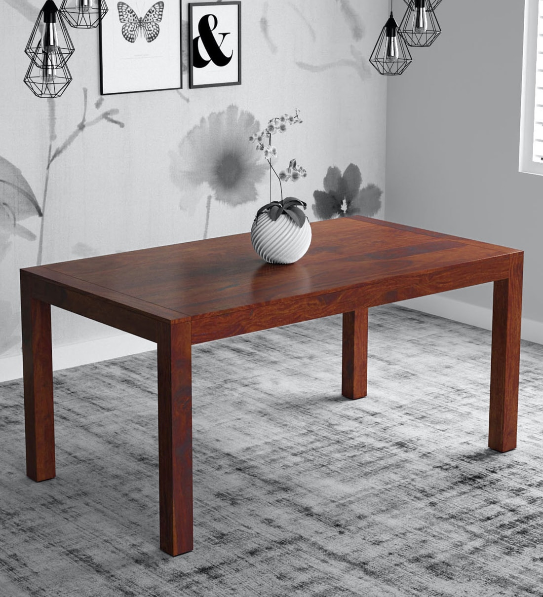 Buy Oriel Solid Wood 6 Seater Dining Table In Honey Oak Finish Woodsworth By Pepperfry Online Modern 6 Seater Dining Tables Dining Furniture Pepperfry Product