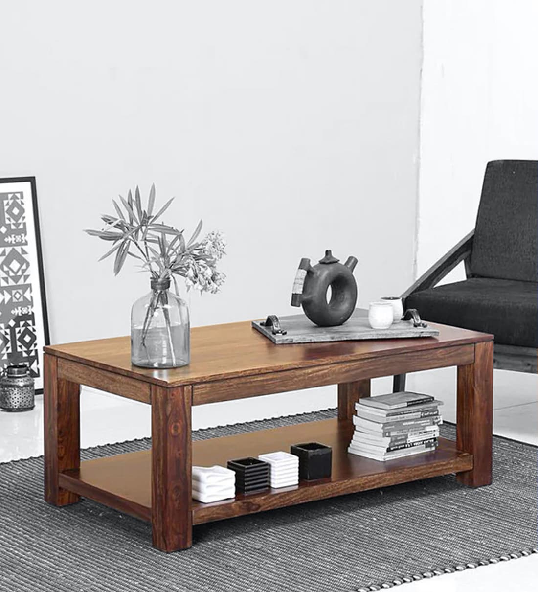 Buy Oriel Sheesham Wood Coffee Table In Provincial Teak Finish at 34% ...