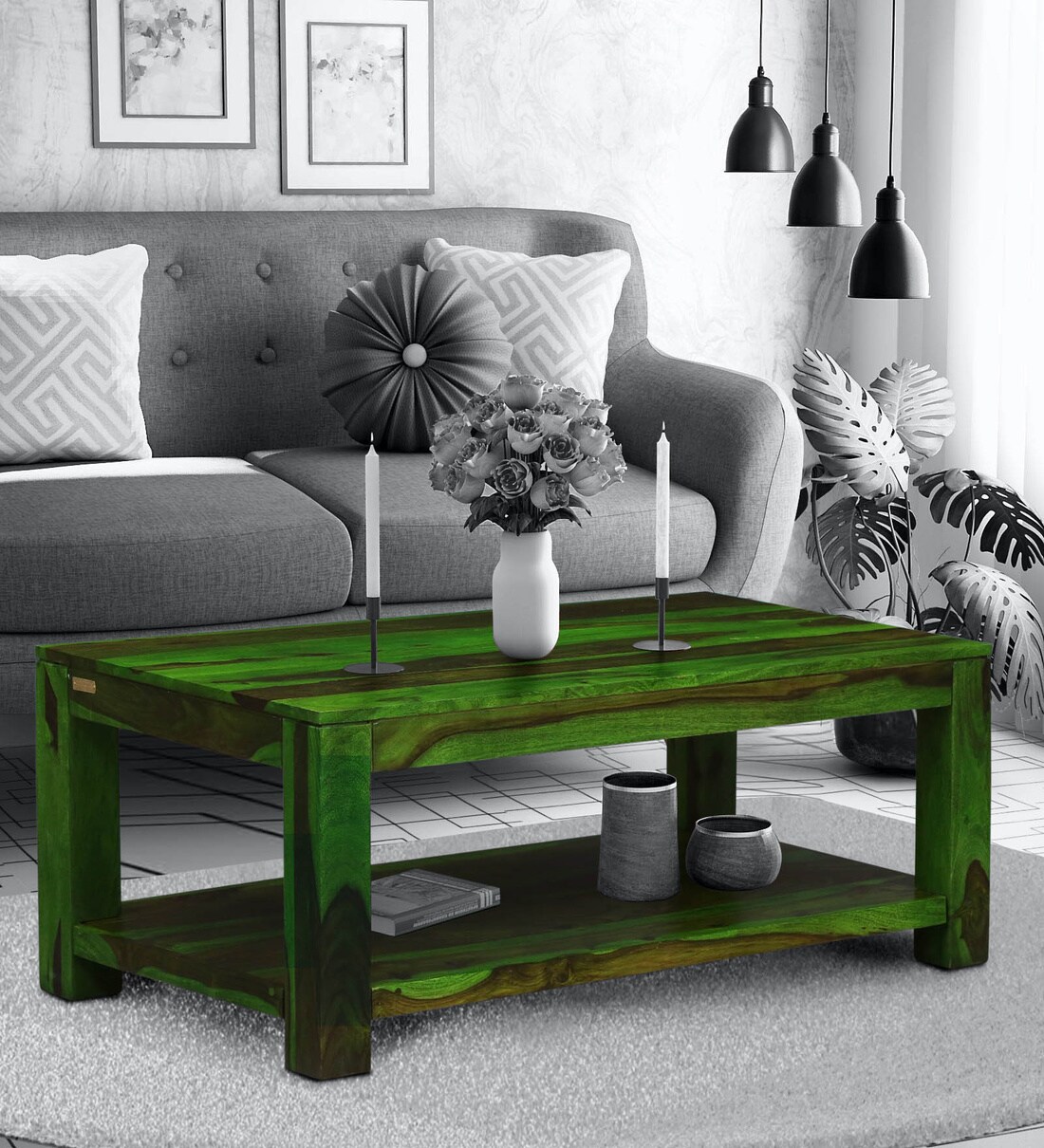 Buy Oriel Sheesham Wood Coffee Table in Spring Green Finish at 1% OFF by Woodsworth from ...