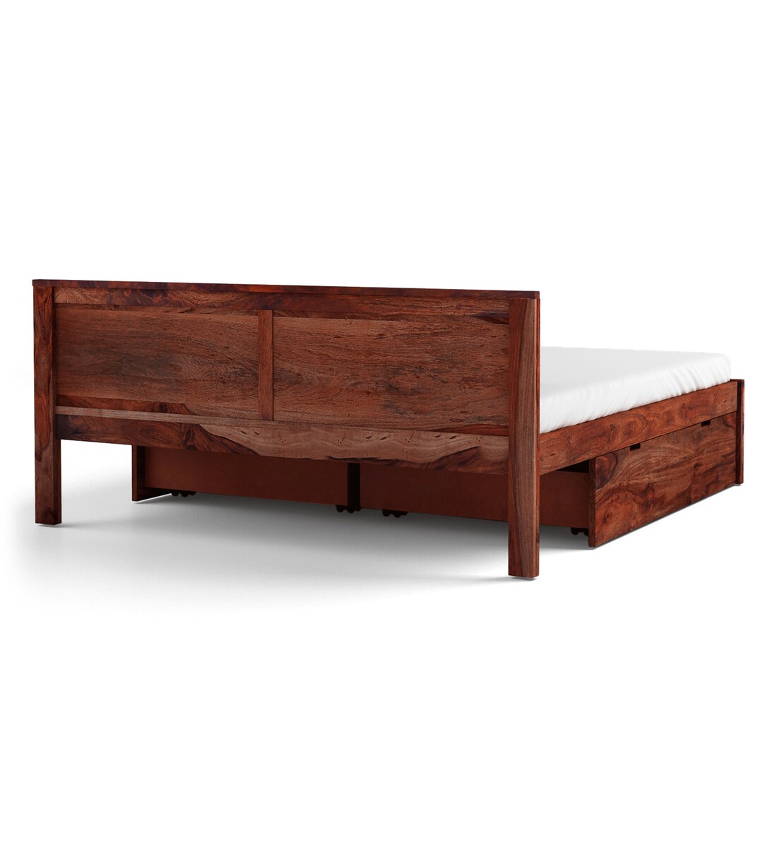 Buy Oriel Solid Wood King Size Bed With Drawer Storage In Honey Oak