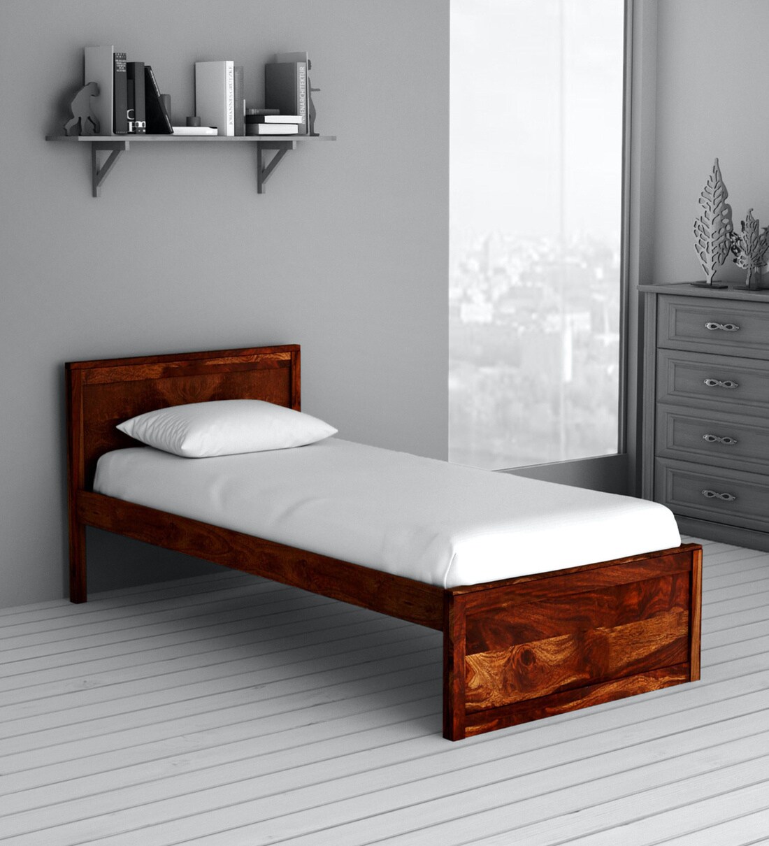 Buy Oriel Sheesham Wood Single Bed In Honey Oak Finish at 70 OFF by Woodsworth from Pepperfry