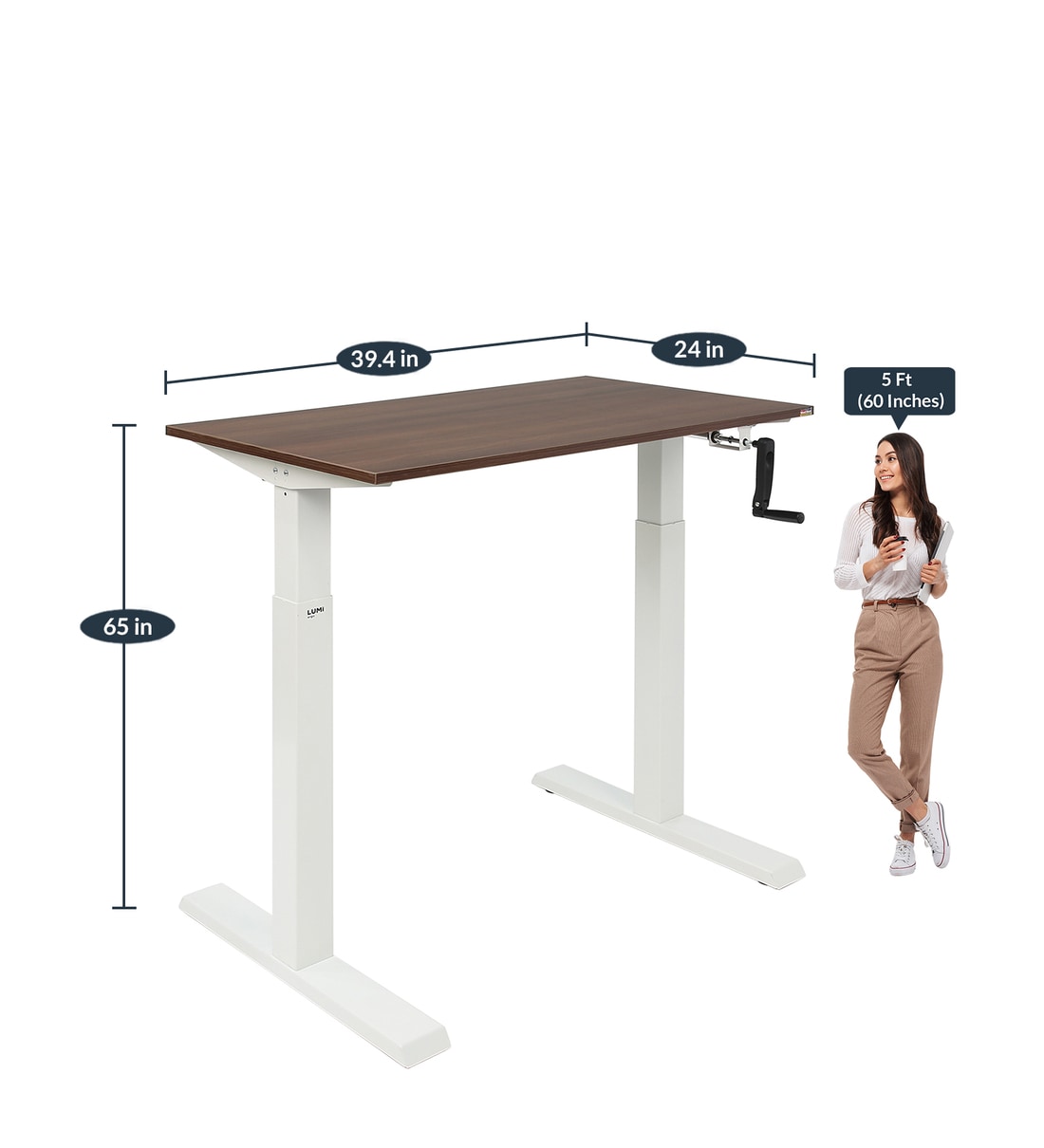 Buy Orion Height Adjustable Study Table In Wenge Finish By Woodware ...