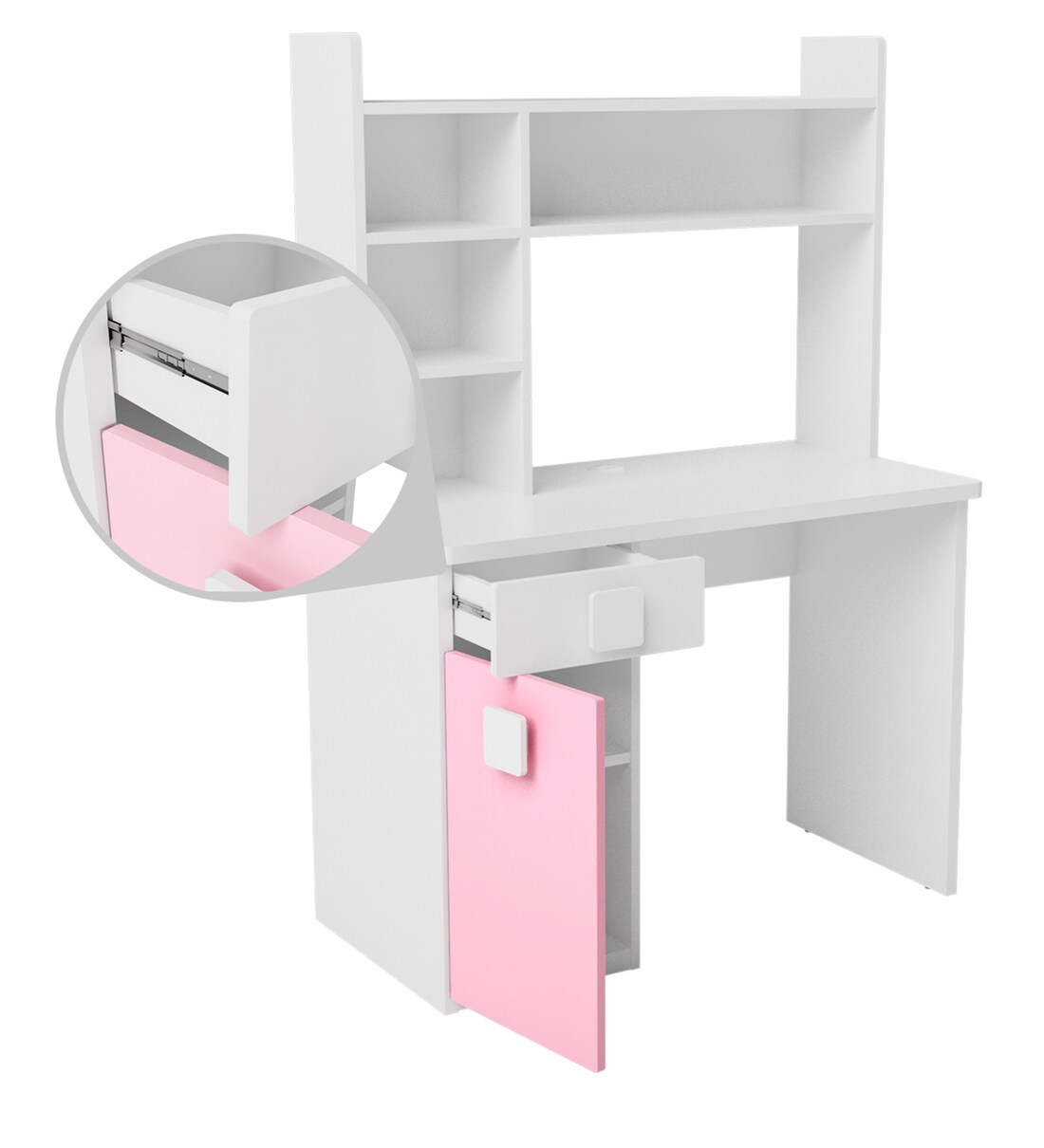 Buy Orlando Study Table in Pink Colour by Alex Daisy Online - Kids ...