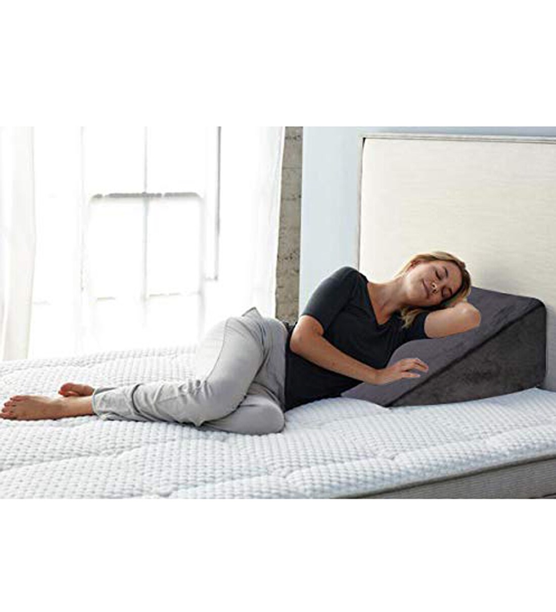 Buy Orthopaedic (17.5x11) Memory Foam Bed Wedge in Black by The White