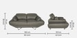 Orlando Leatherette 2 Seater Sofa In Grey Colour