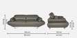 Orlando Leatherette 3 Seater Sofa In Grey Colour