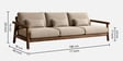 Orsen Sculpted Wood 3 Seater Sofa In Beige Colour