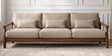 Orsen Sculpted Wood 3 Seater Sofa In Beige Colour