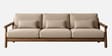 Orsen Sculpted Wood 3 Seater Sofa In Beige Colour