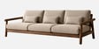 Orsen Sculpted Wood 3 Seater Sofa In Beige Colour