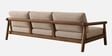 Orsen Sculpted Wood 3 Seater Sofa In Beige Colour