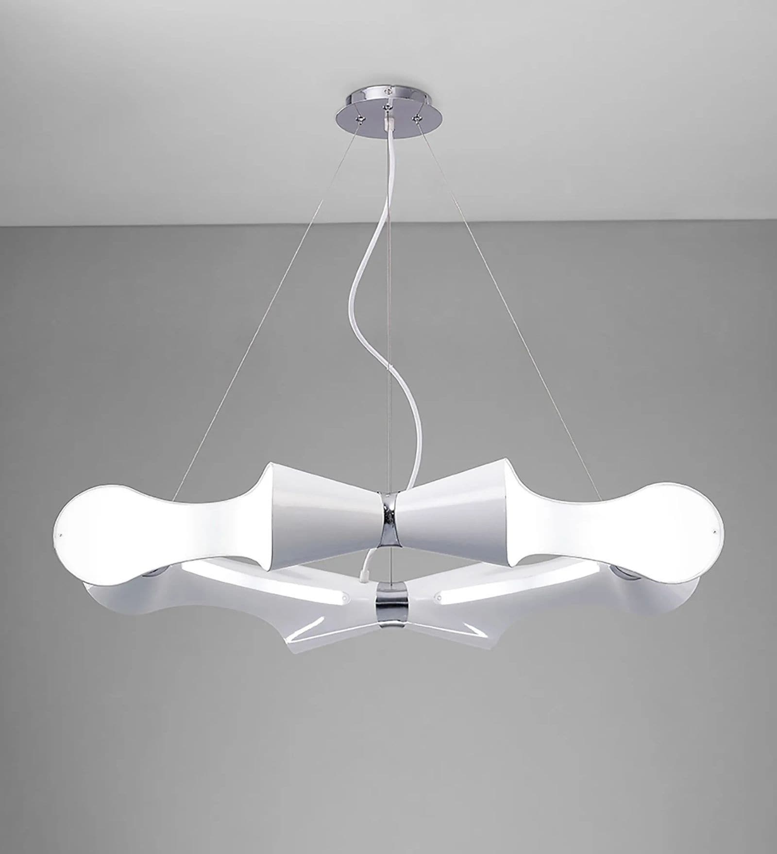 Ora Pendant 8 Flat Round Light E27 Gloss White/White Acrylic