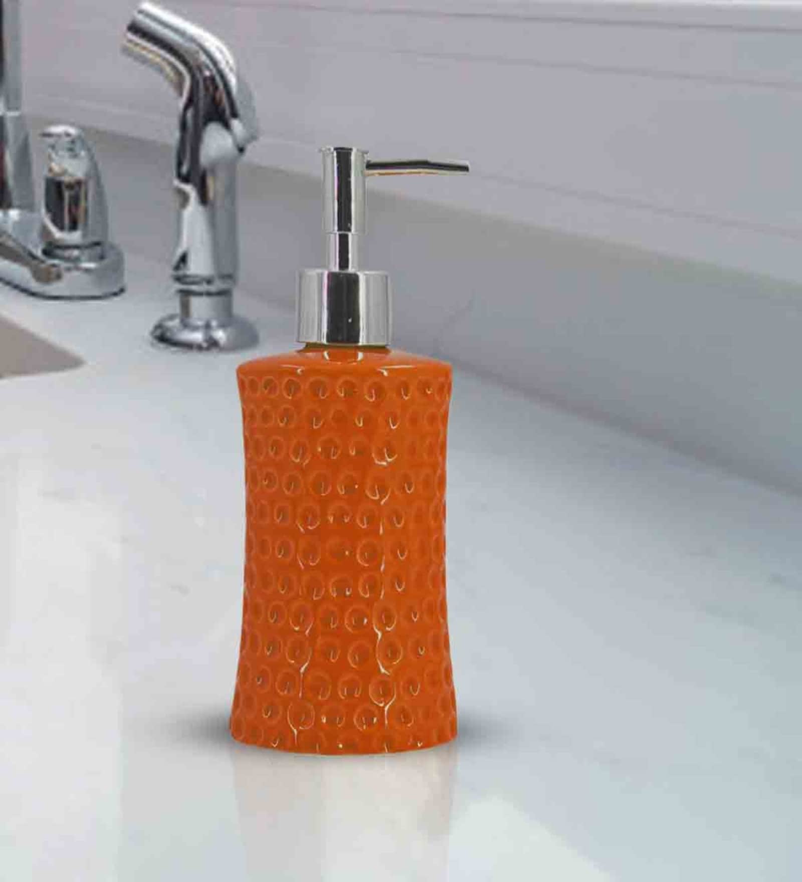 Orange 300 ml Ceramic Liquid Soap Dispenser