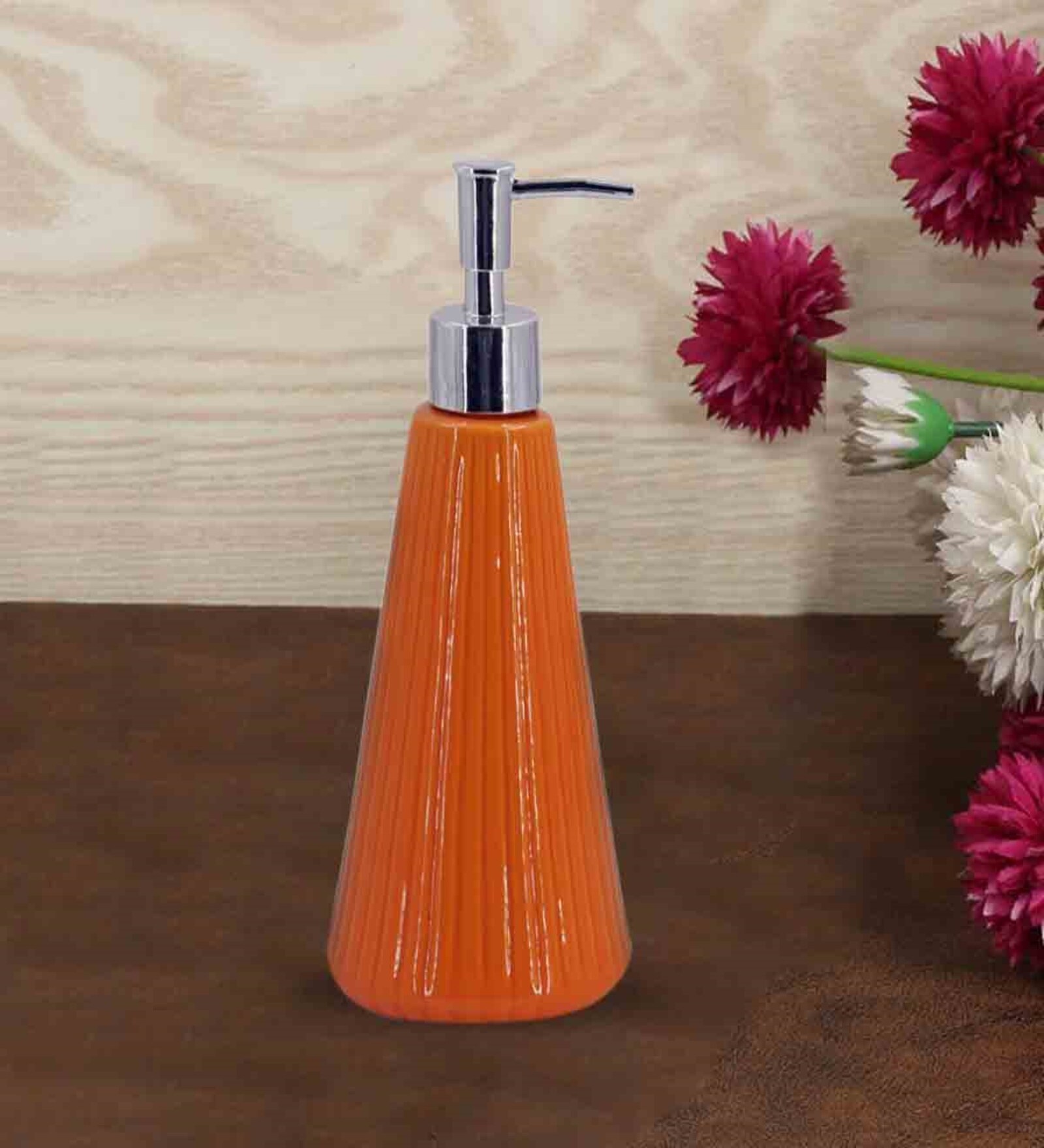 Orange 300 ml Ceramic Liquid Soap Dispenser