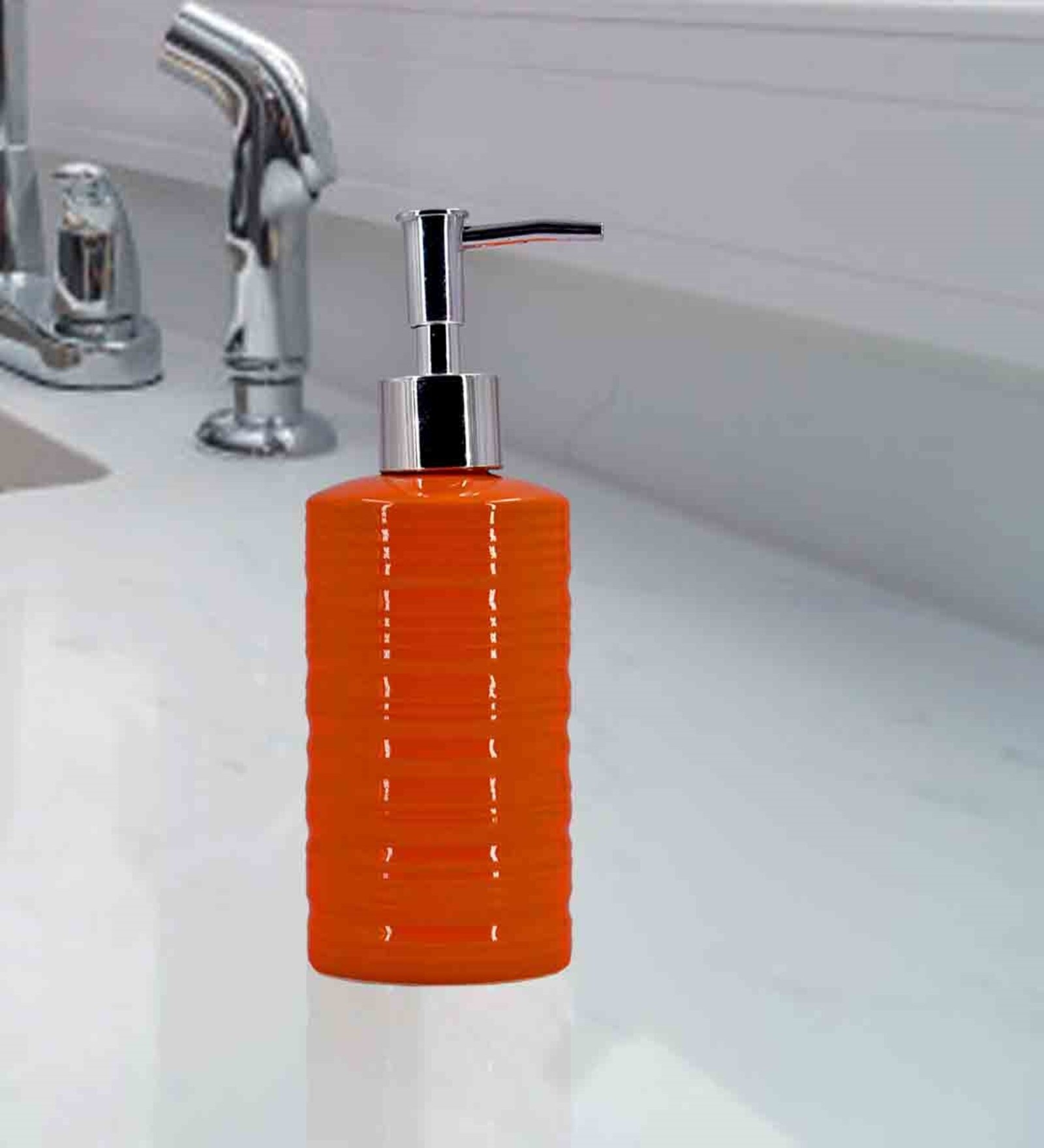 Orange 300 ml Ceramic Liquid Soap Dispenser