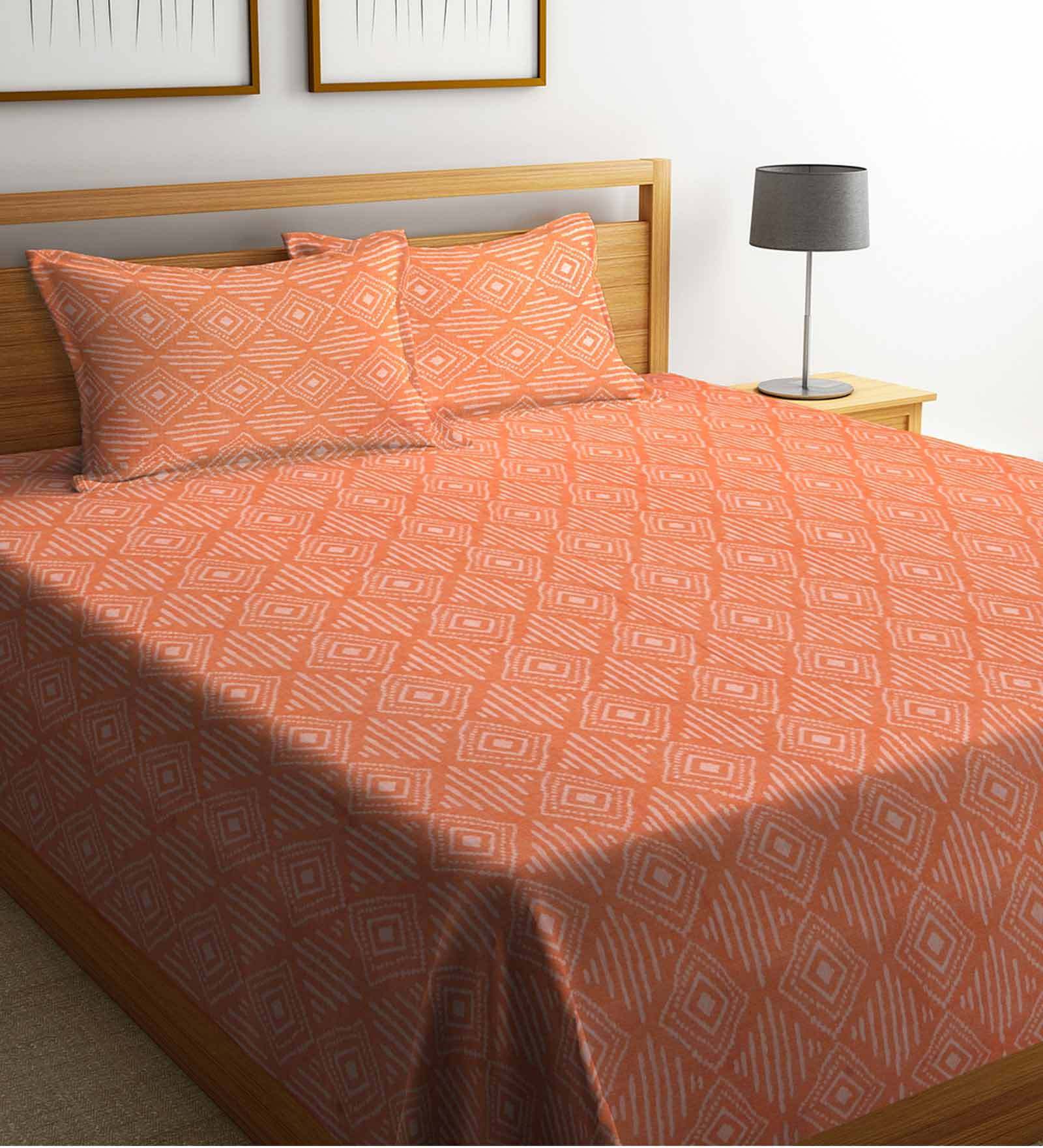 Buy Cotton Double Bed Cover with 2 Pillow Covers by Neudis at 35 OFF