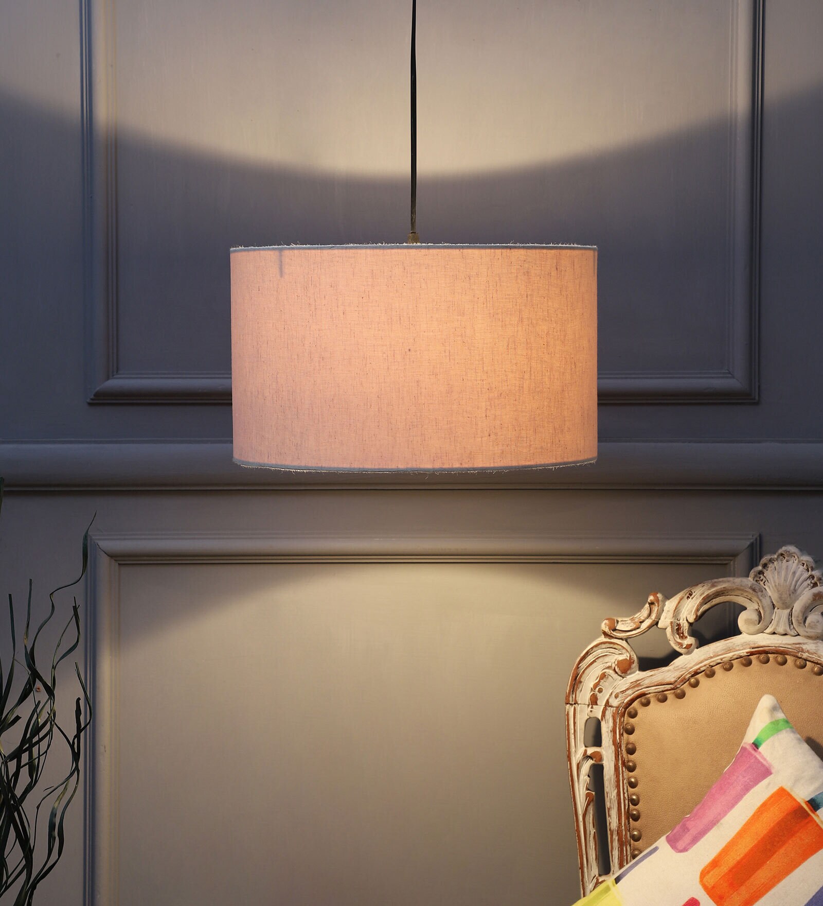 Hobart Orange Cotton Hanging Light