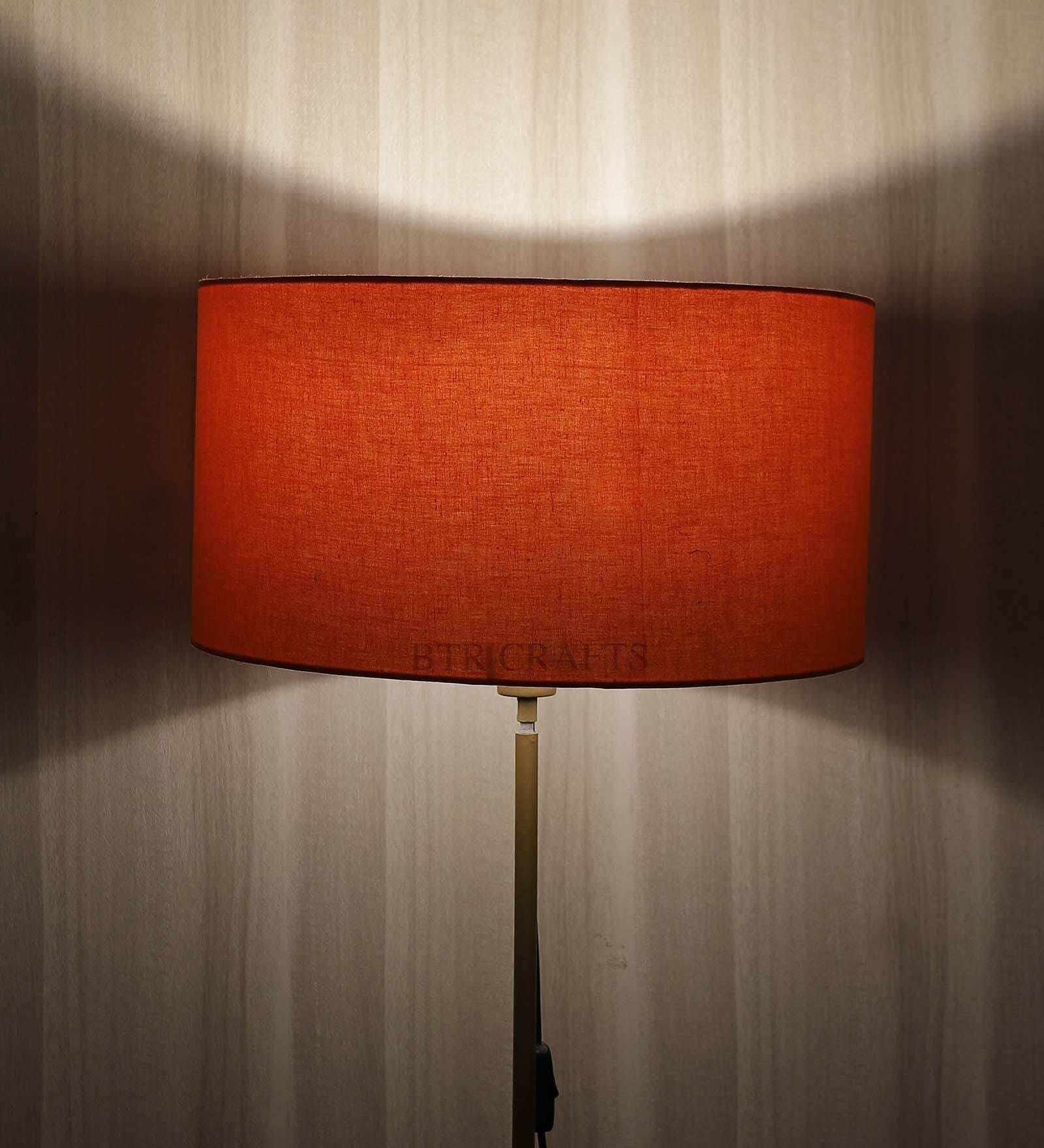 Trento Orange Cotton Fabric Solid Lampshade