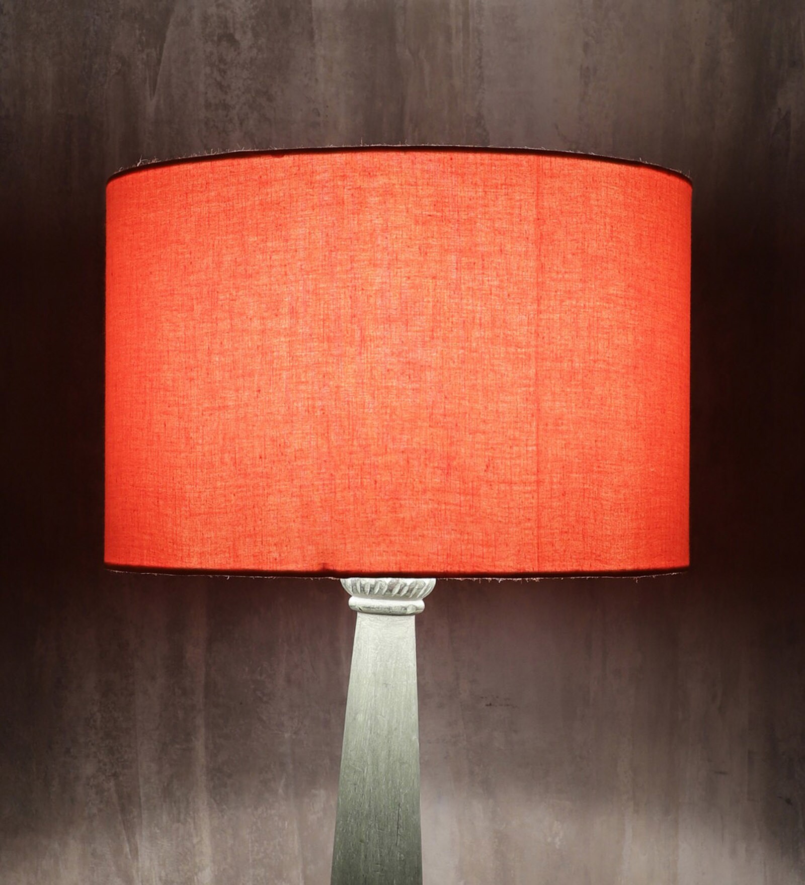 Lavery Orange Cotton Fabric Solid Lampshade