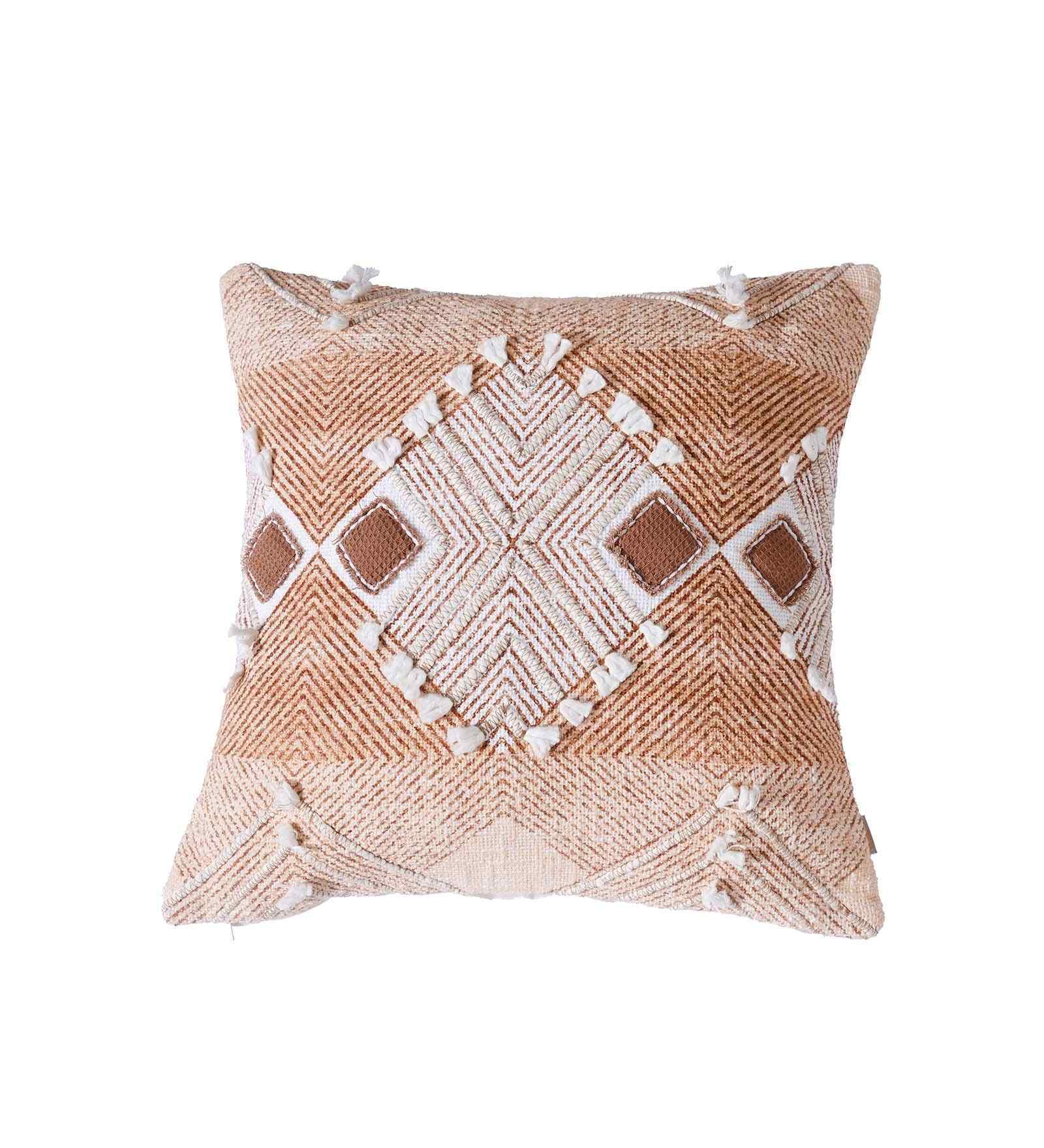 Orange Cotton Printed 18x18 inches Square Cushion Cover