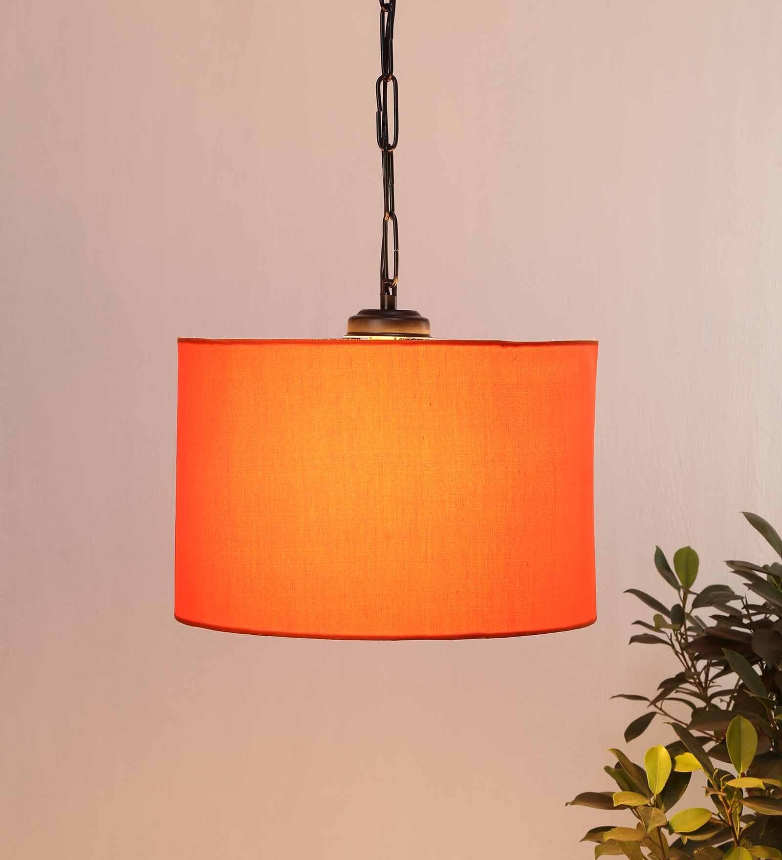 Zrava Orange Cotton Hanging Light