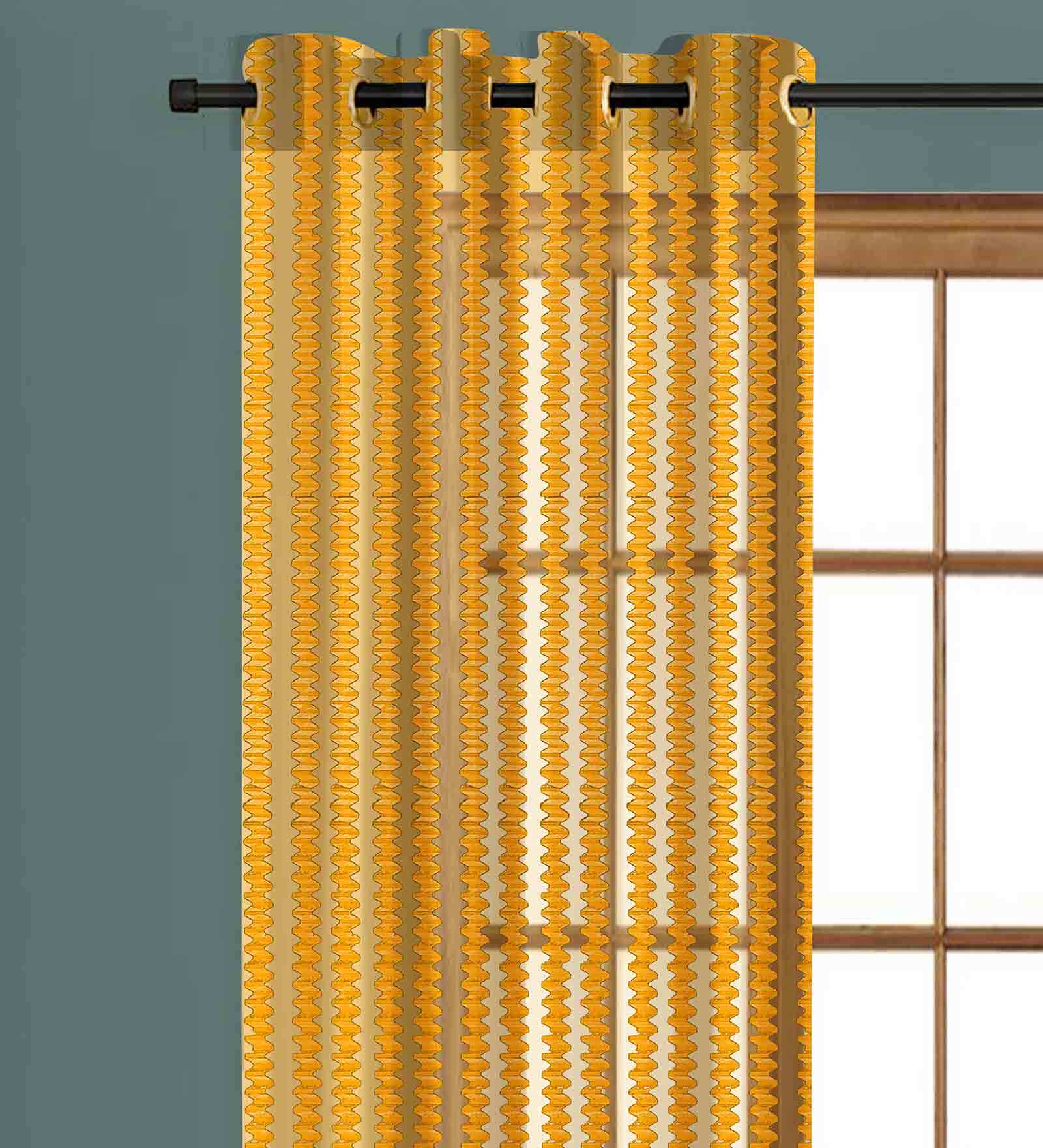 Orange Crystal net Eyelet 5 ft Sheer 1 Curtain