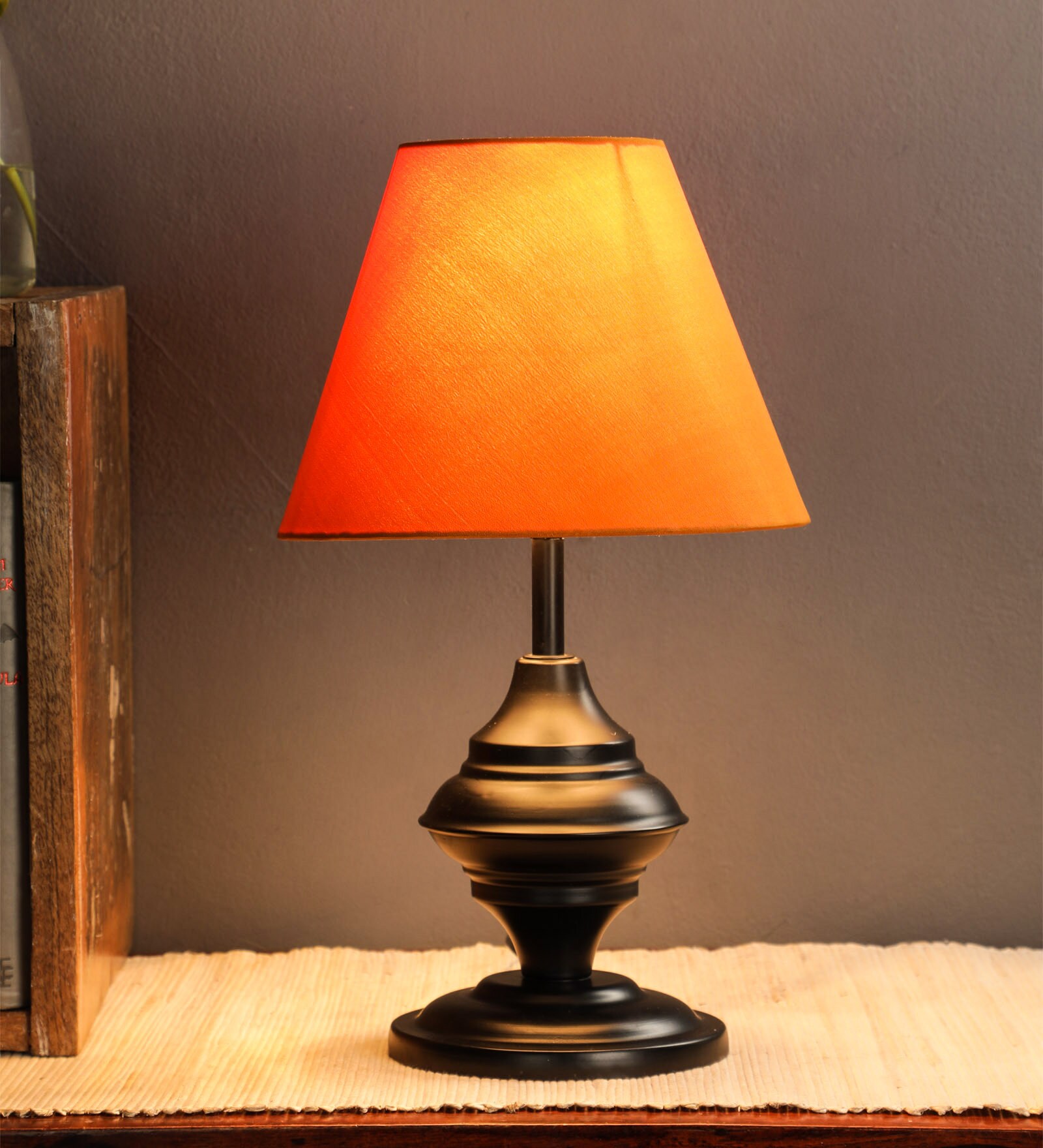 Orange Fabric Designer Table Lamp