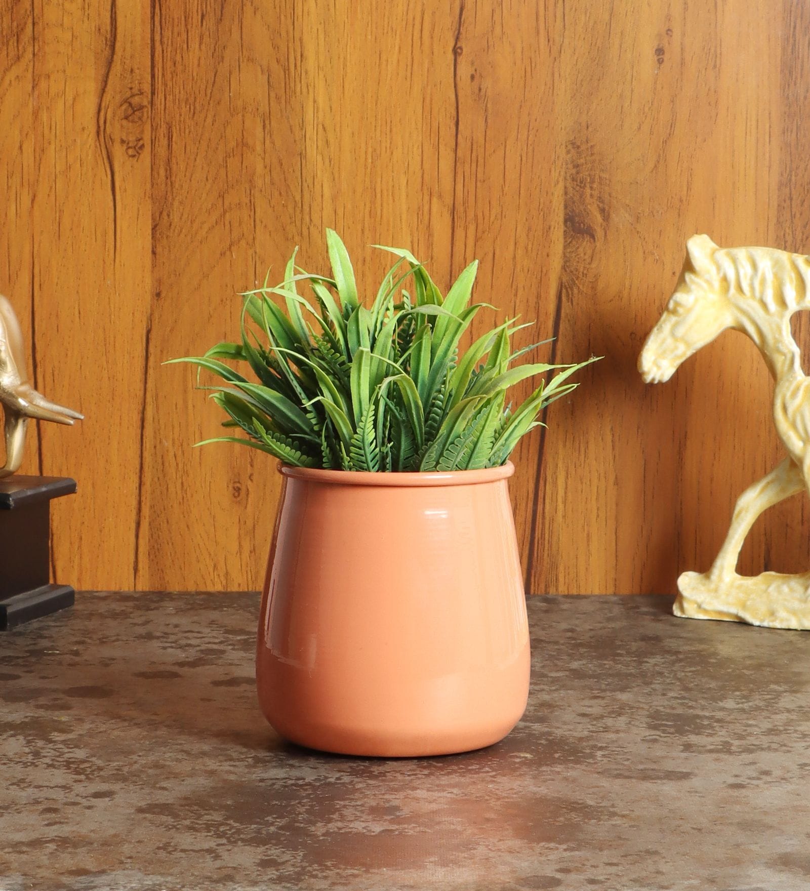 Orange Glossy Flower Pot Single