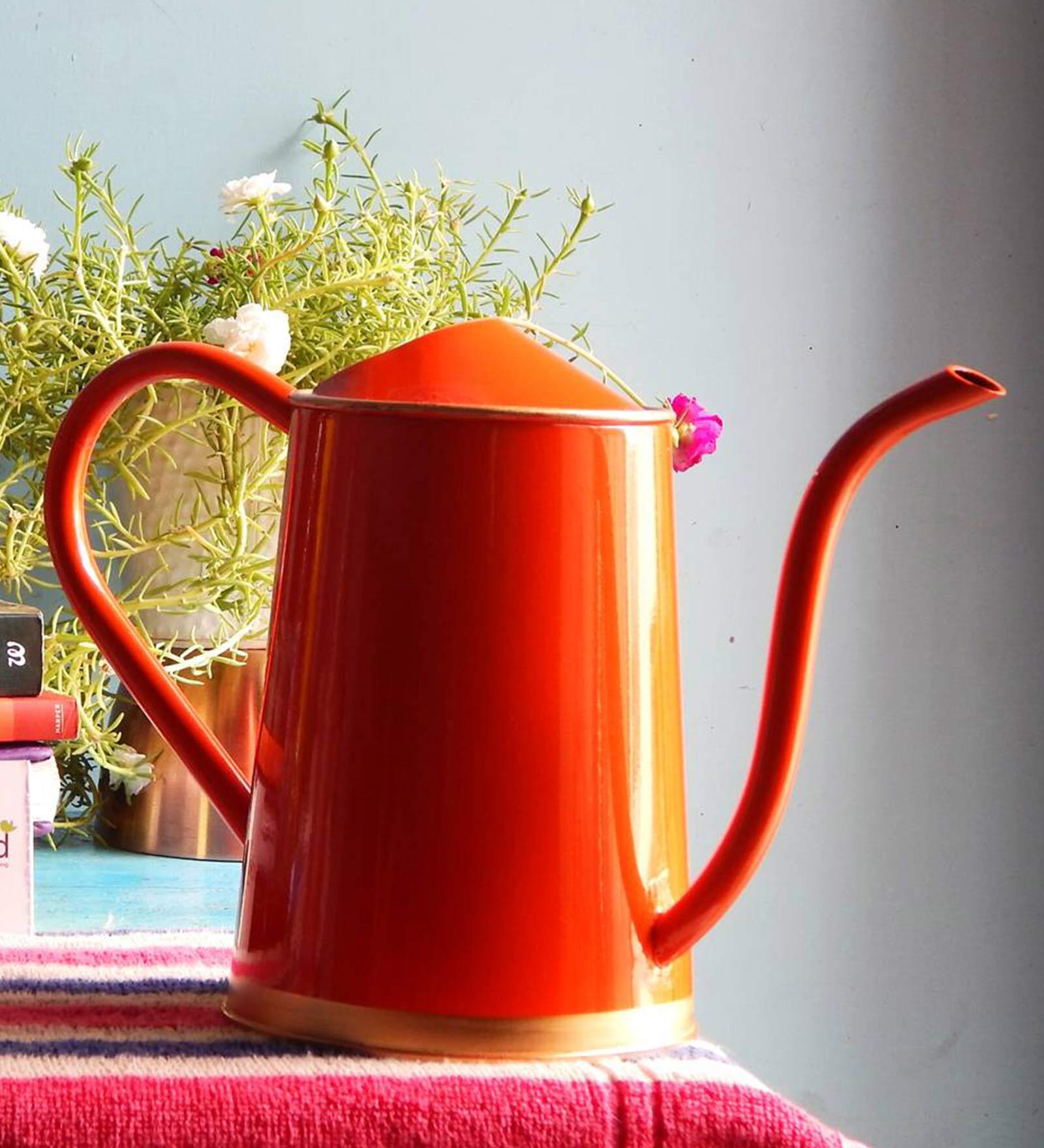 Orange Metal Premium Watering Can