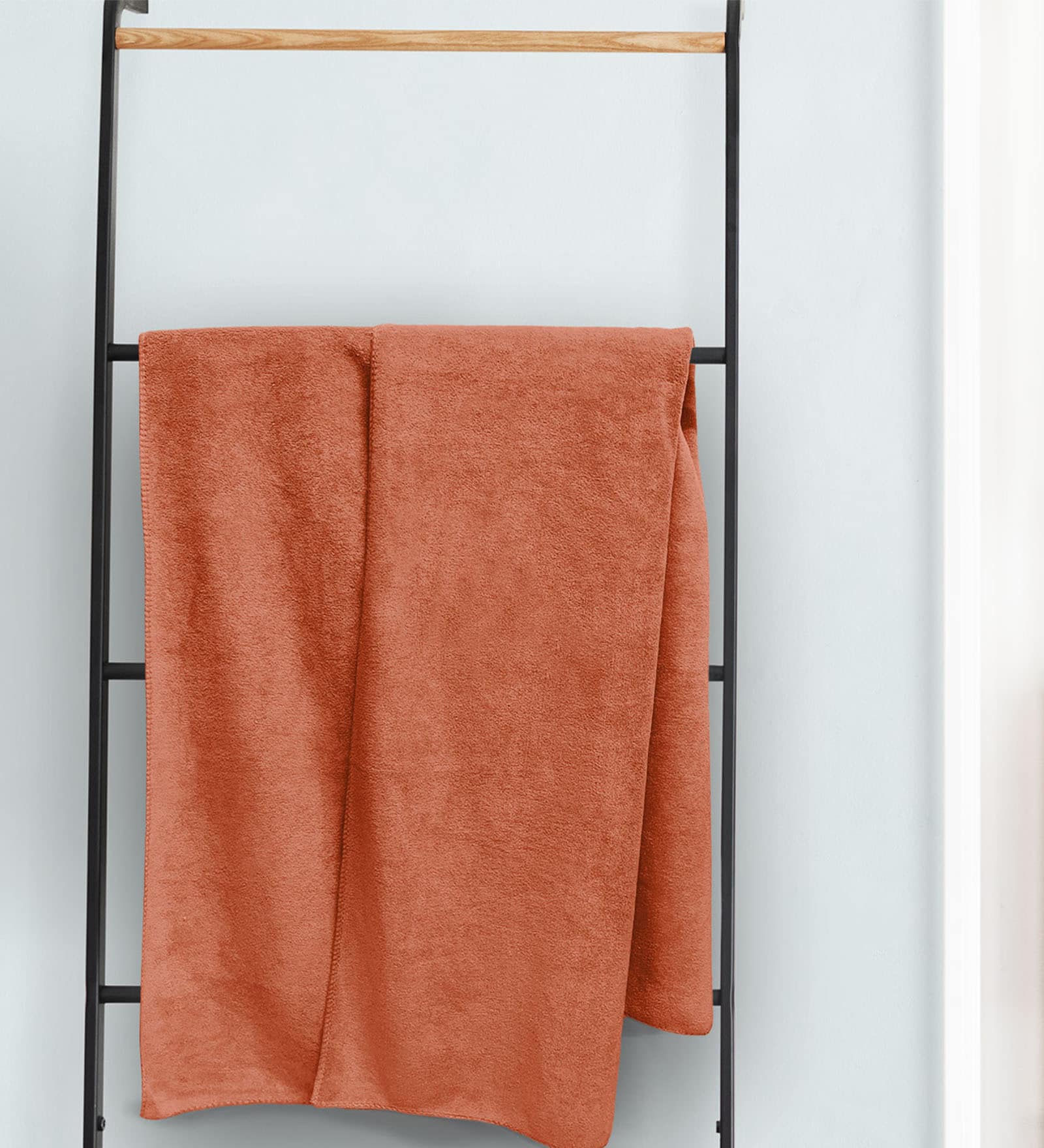 Orange Microfiber Solid 450 GSM Bath Towel
