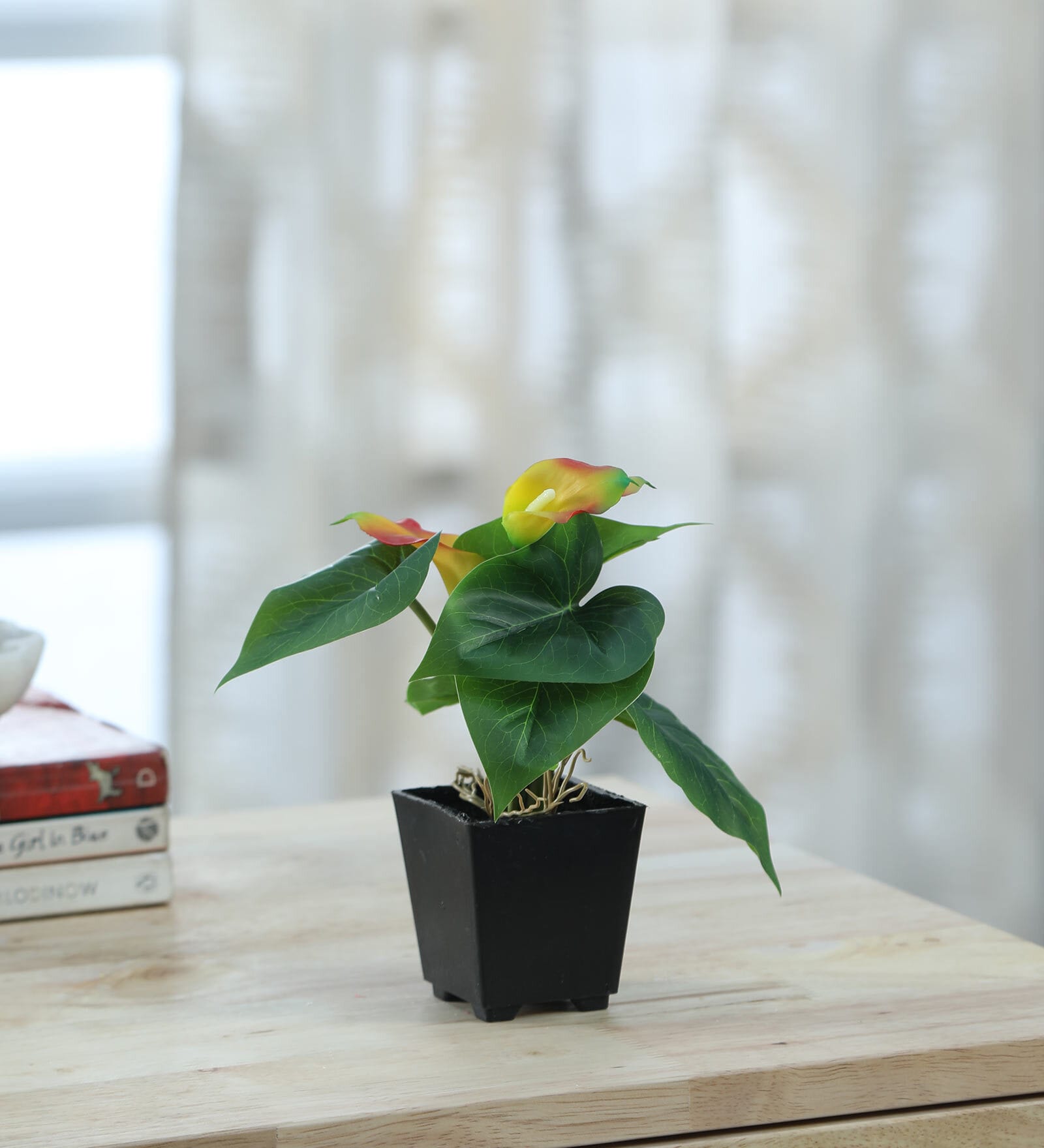 Plastic Orange Real Touch Calla Lily Flower Artificial Plants