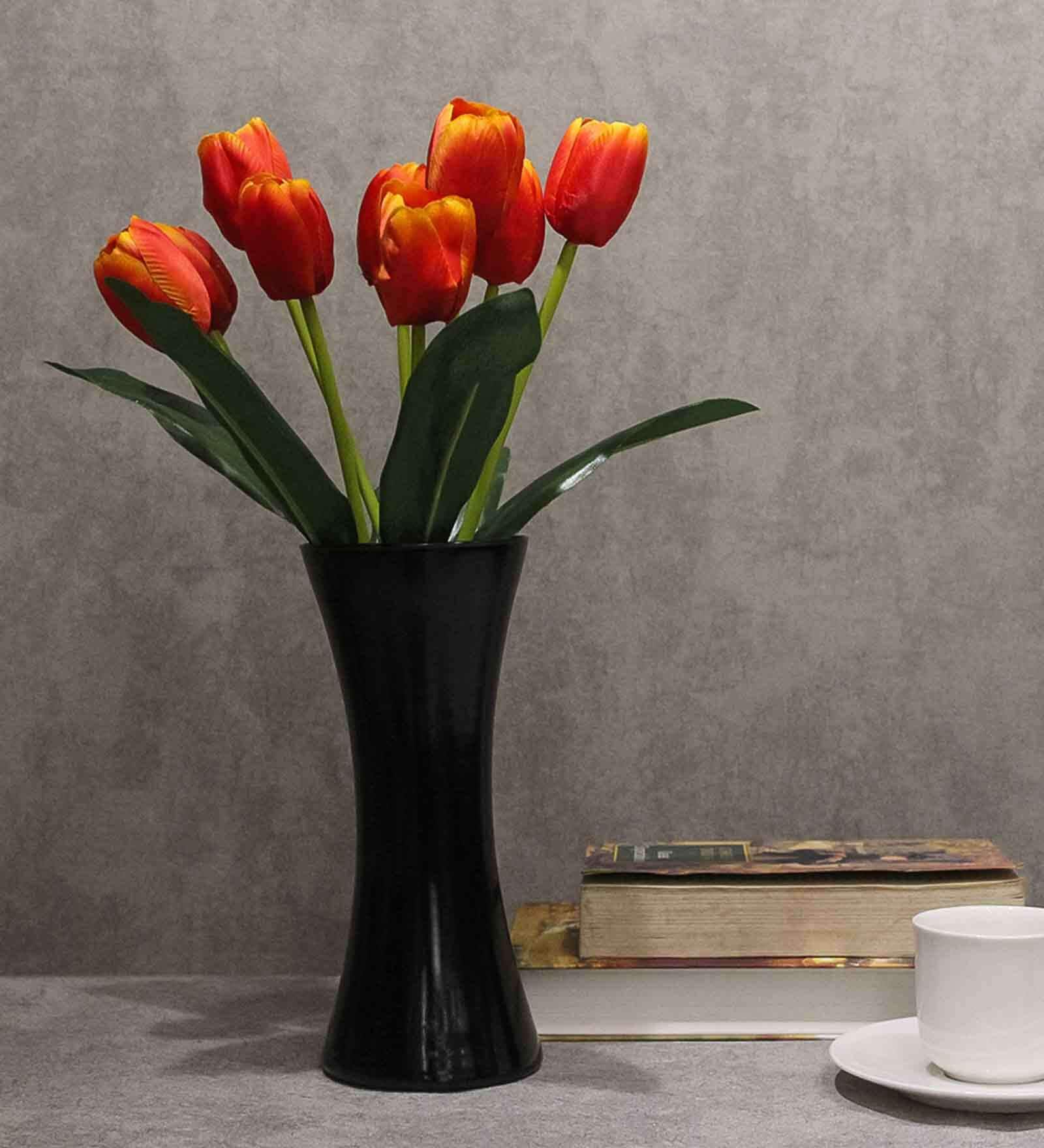 Orange Polyester Tulip Bunch Artificial Flowers