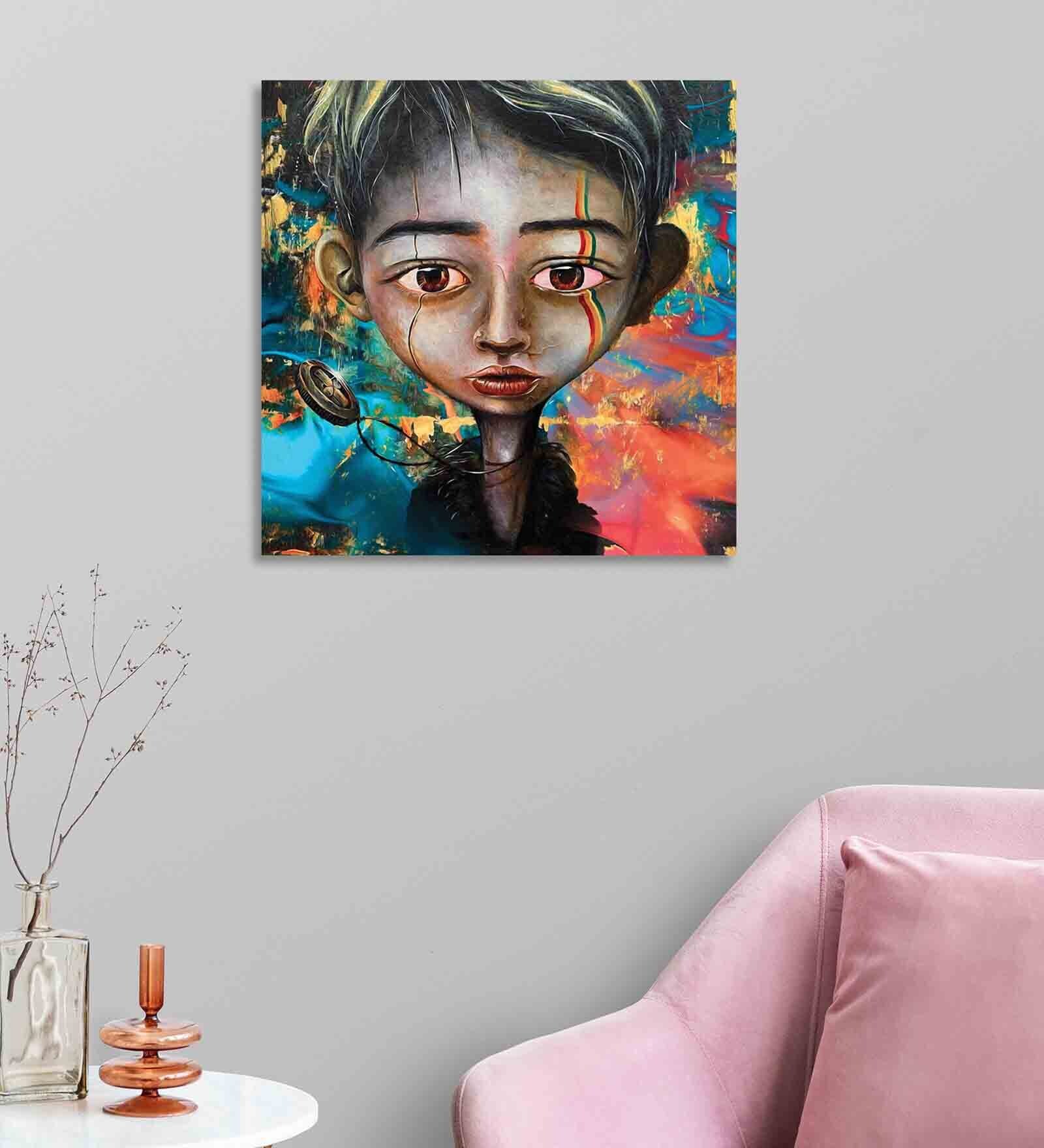 Orange Teak Wood Canvas Art Print