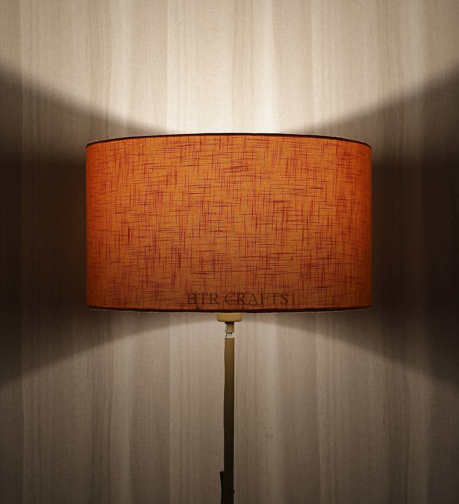 Delmas Orange Cotton Fabric Solid Lampshade