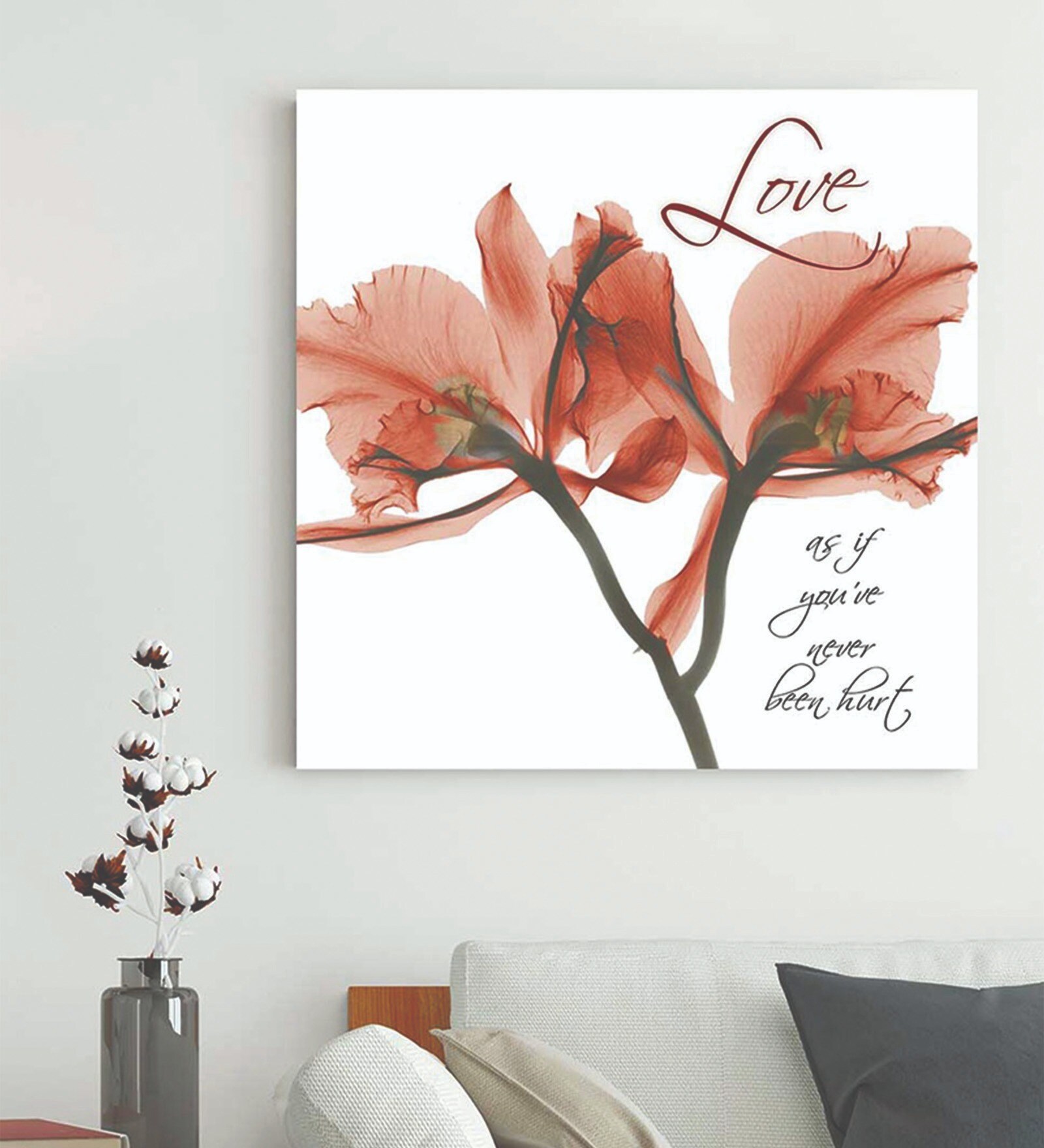 Orchid Lavender Painting Modern Canvas Floral Wall Art Archival Print, Wall Painting For Living Room D cor