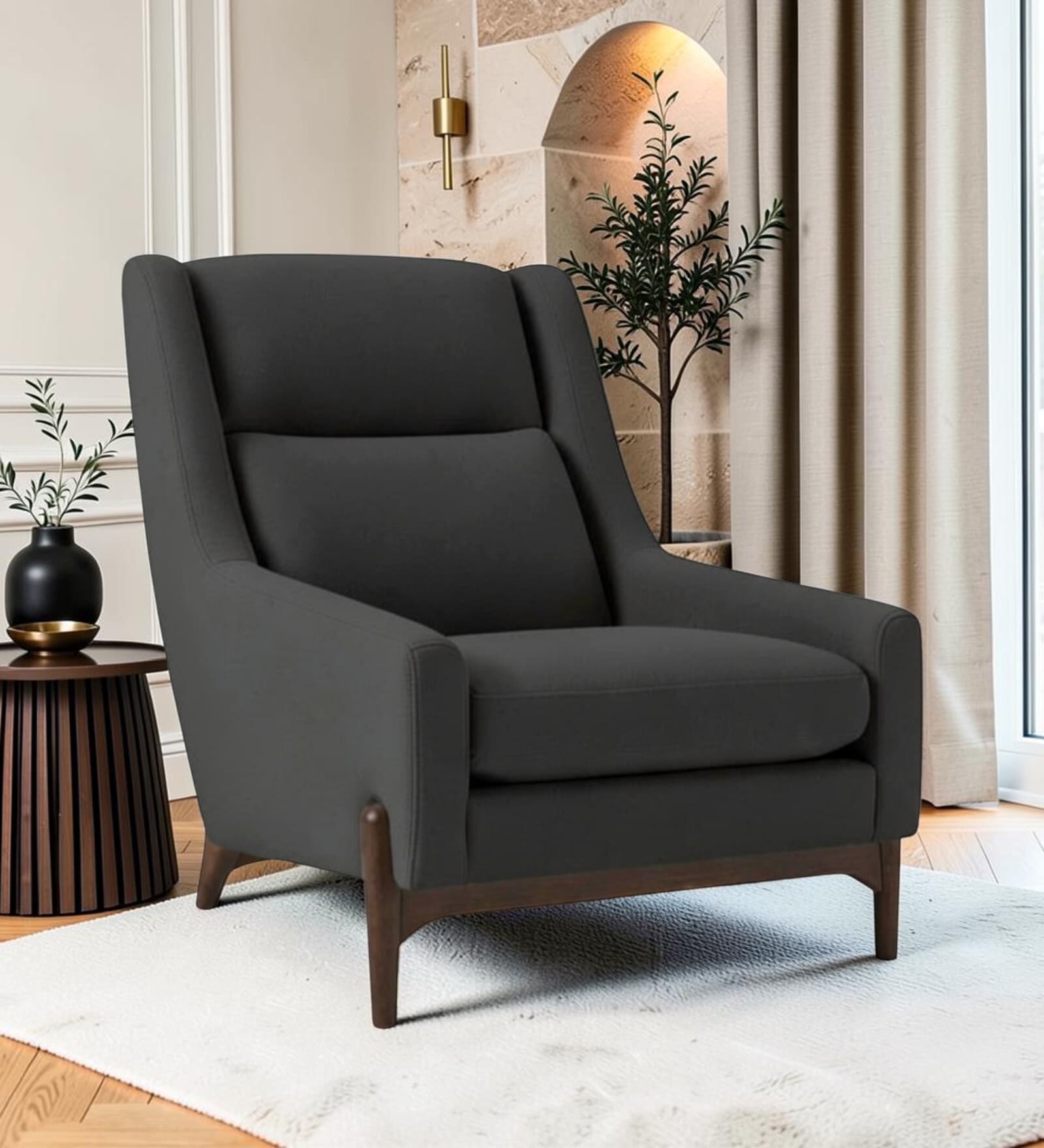 Oren Lounge Chair In Grey Color
