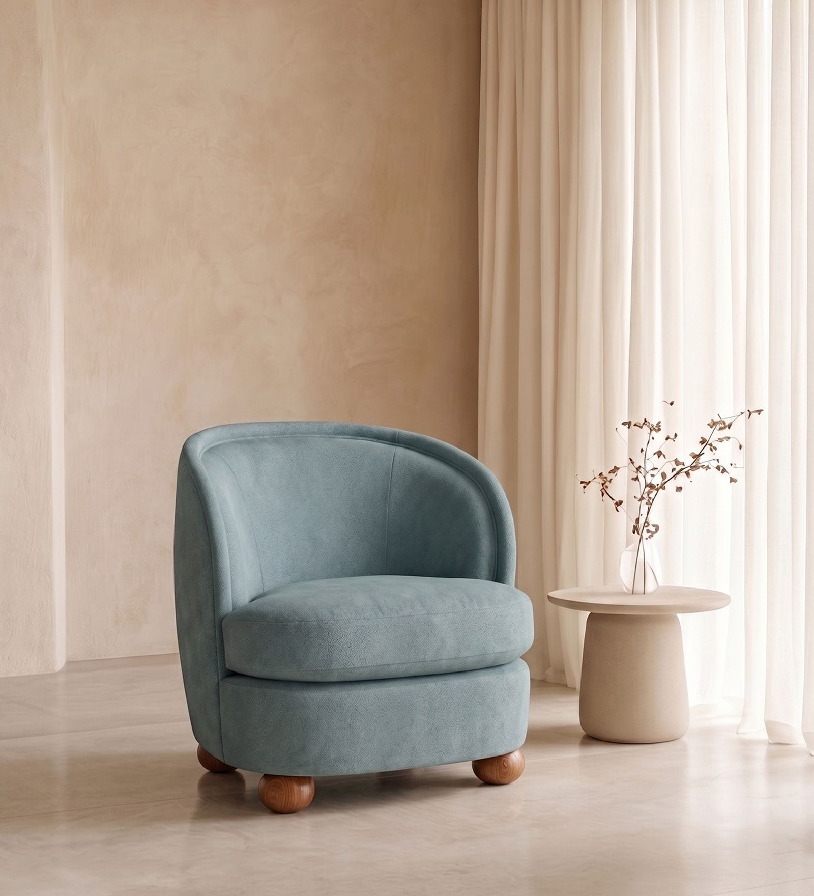 Orevella Classic Lounge Chair In Blue Colour