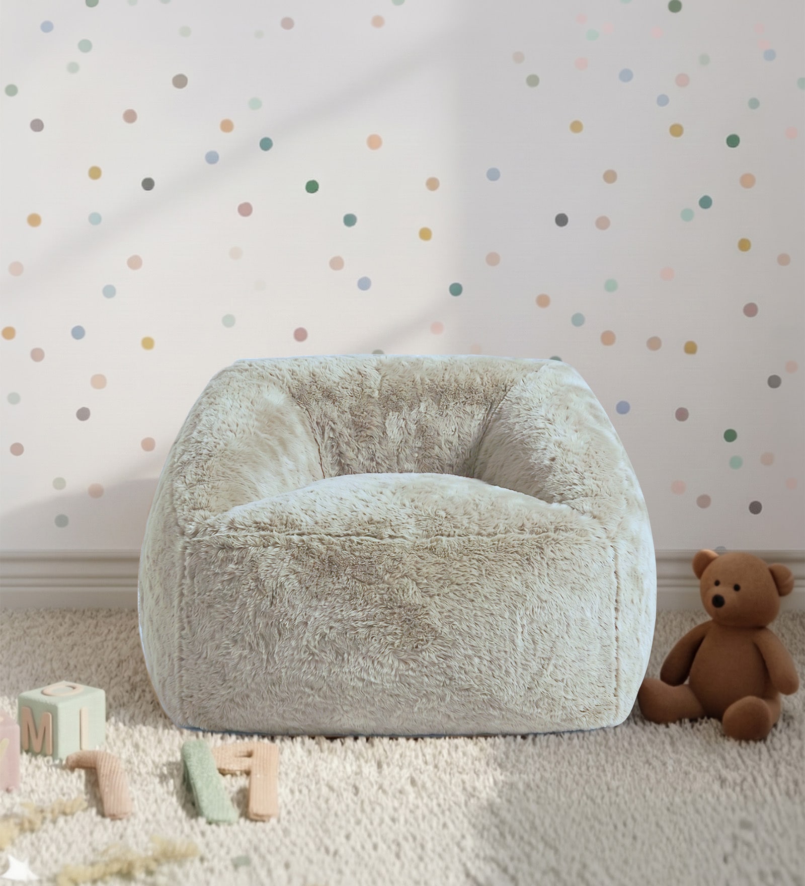 Organic Kids Sofa In Beige Colour