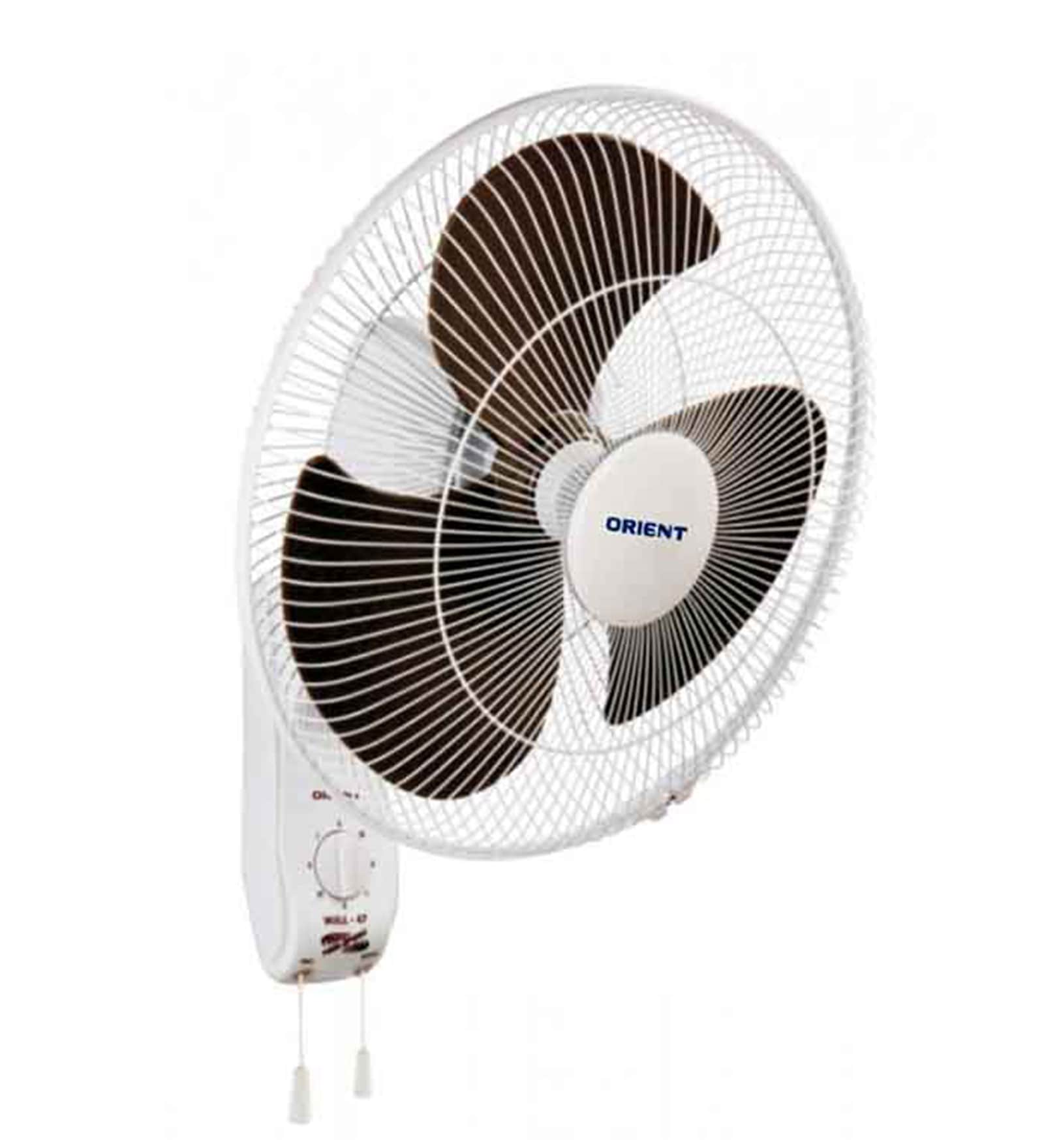 Hi-Speed 400 mm White & Brown Wall Mounted Fan