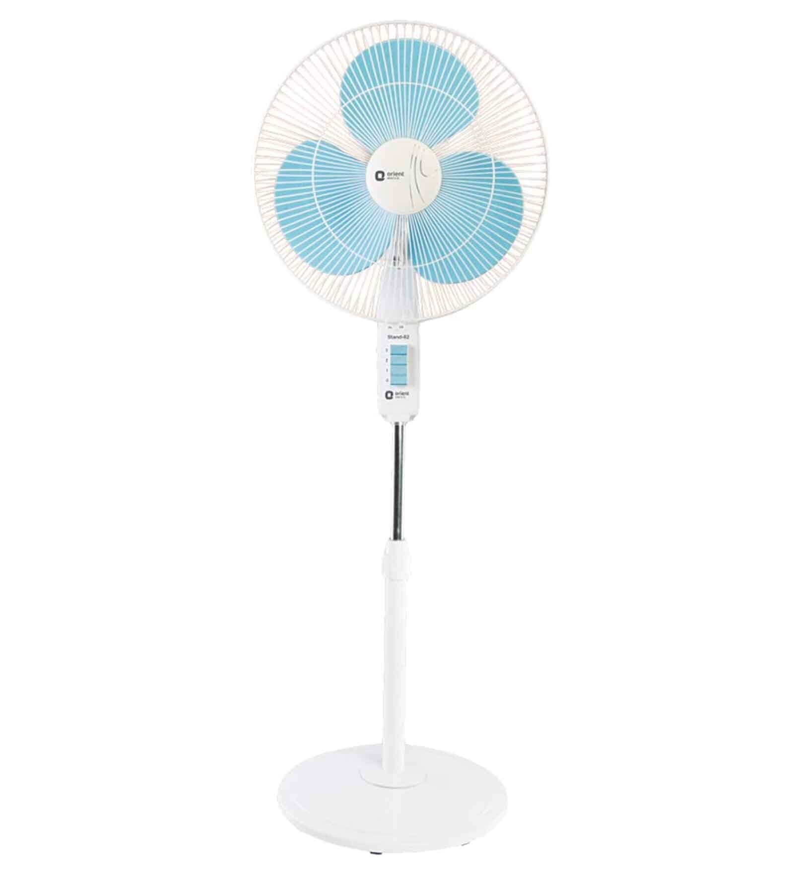 Orient Electric Stand-82 400mm Pedestal Fan (Crystal White/Sky Blue)