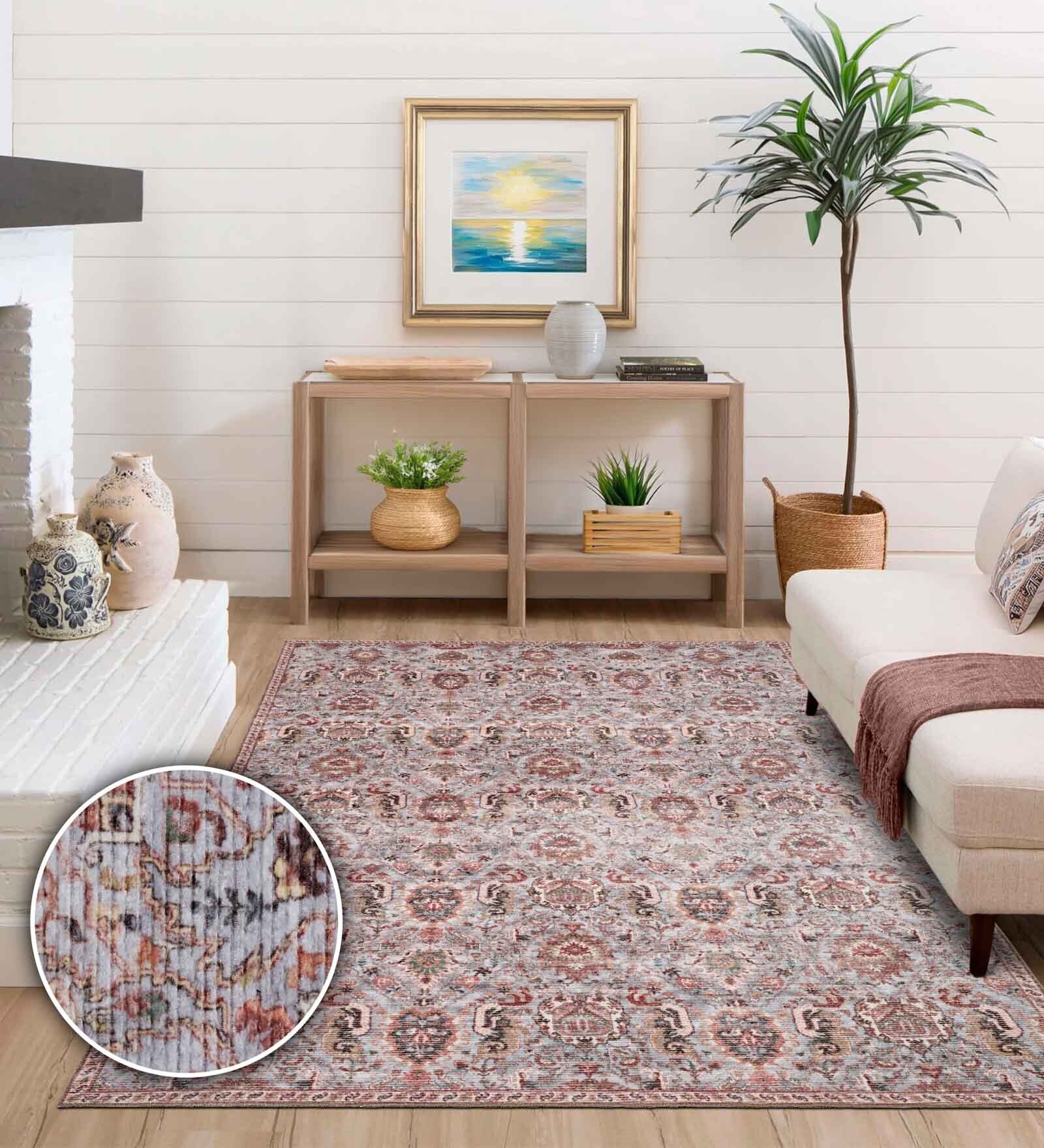 Orient Vintage Polyester 4' X 6' Machine Made Carpet