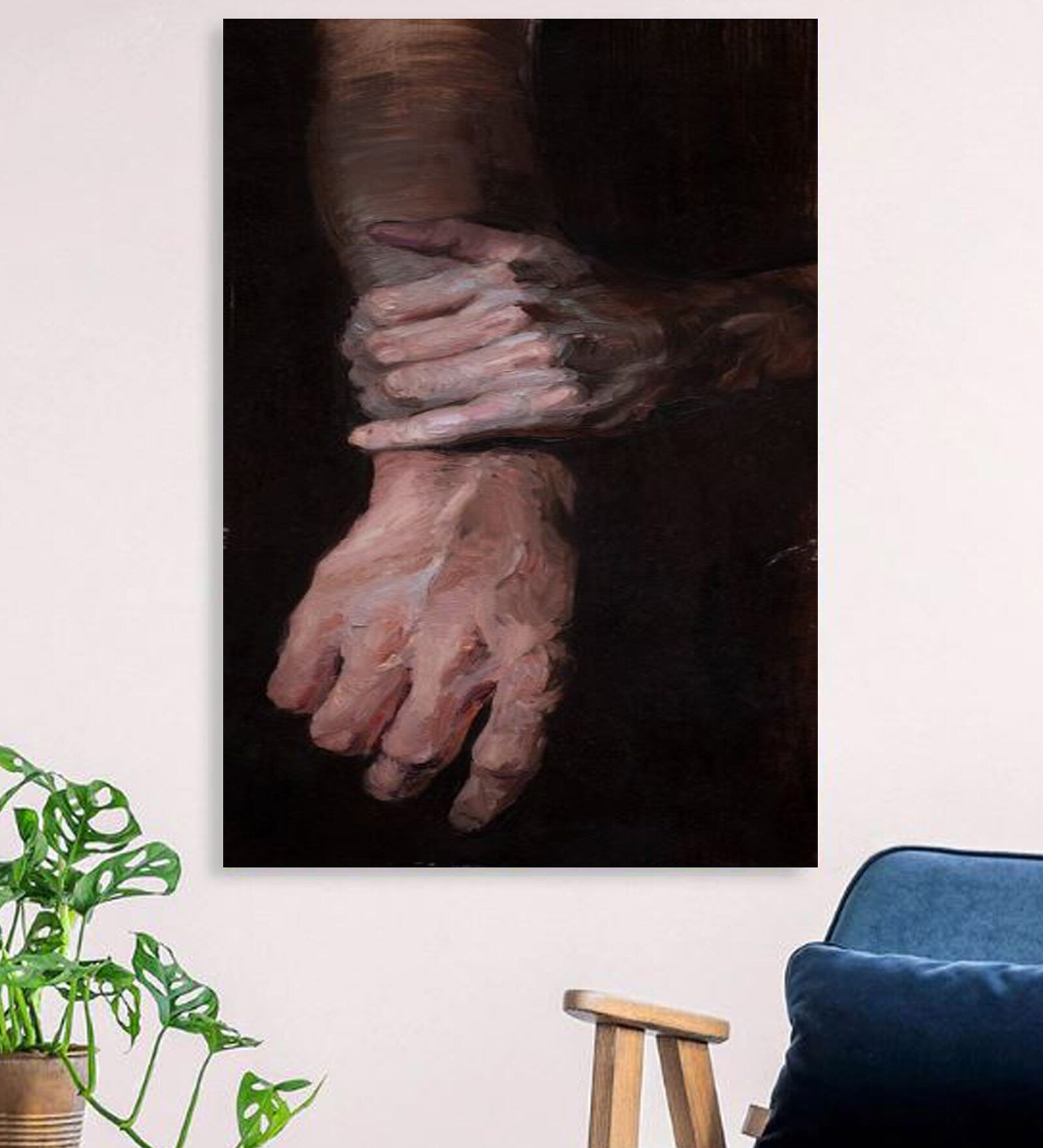 Original Handmade Human Hand Oil Painting On Canvas
